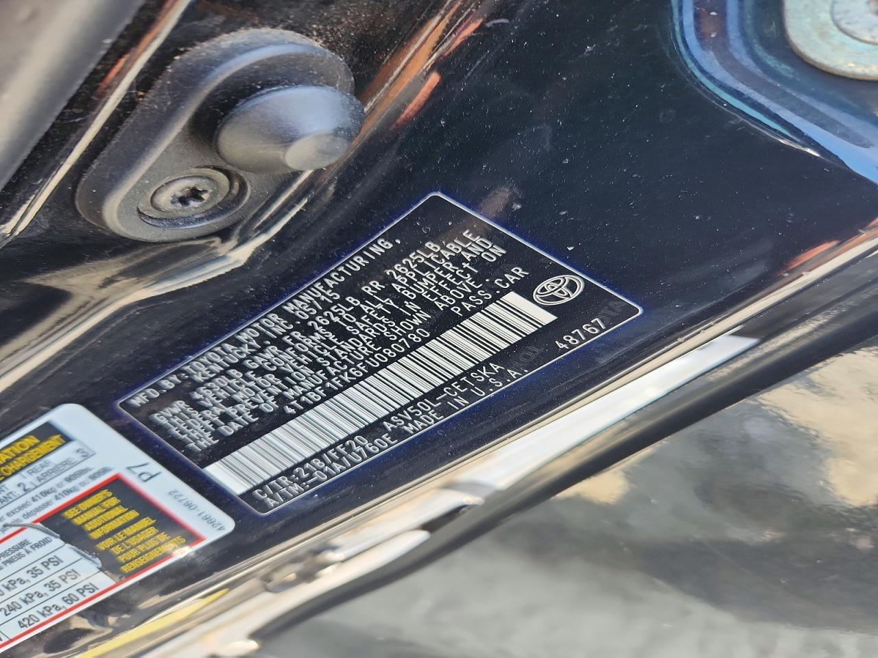 2015 Toyota Camry Se Черный vin: 4T1BF1FK6FU080780
