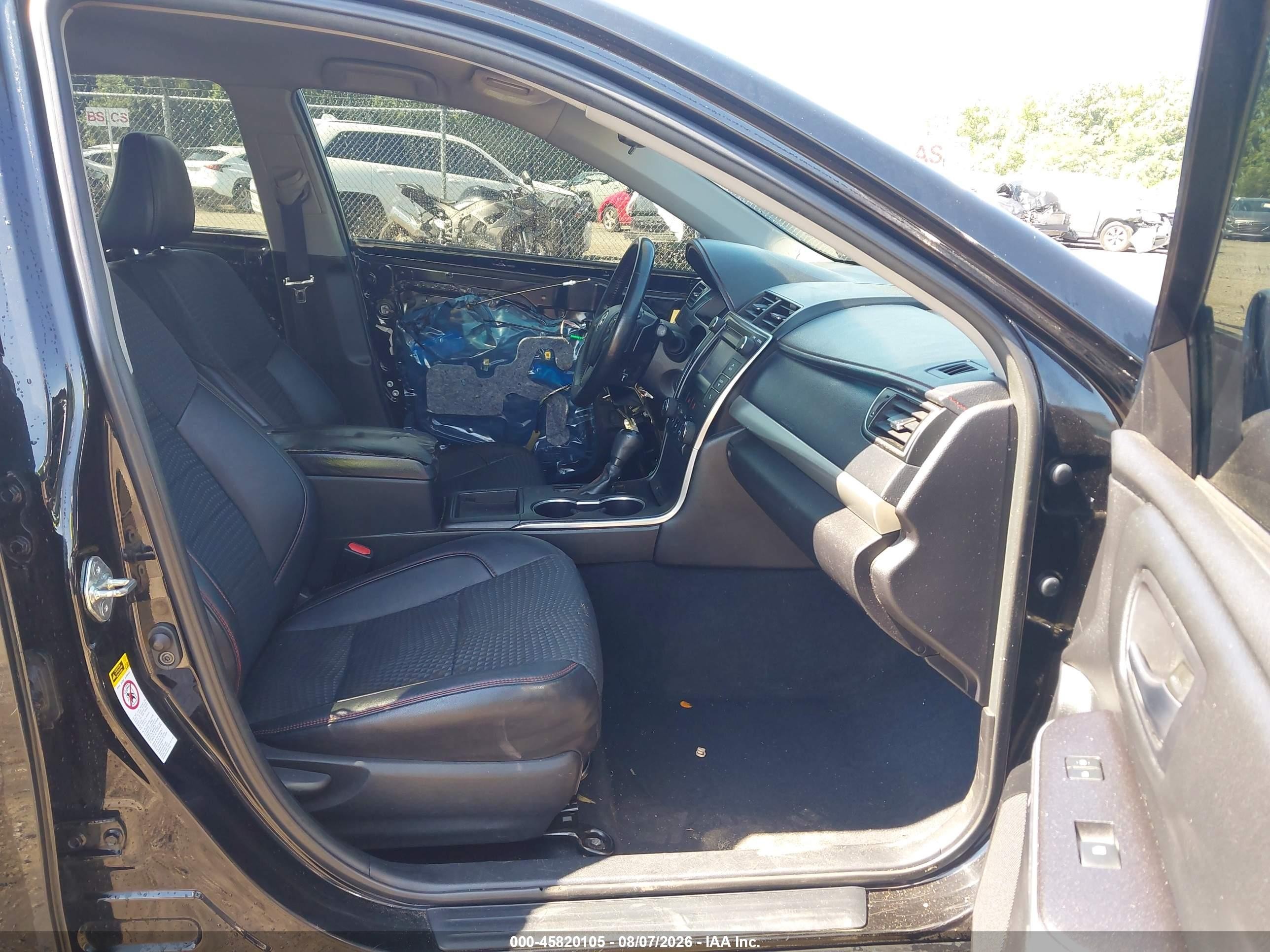 2015 Toyota Camry Se Black vin: 4T1BF1FK6FU108738