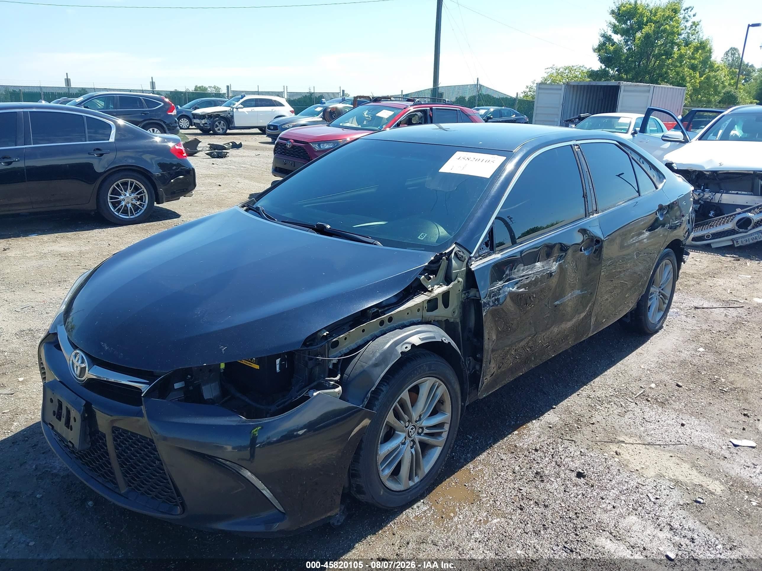2015 Toyota Camry Se Black vin: 4T1BF1FK6FU108738