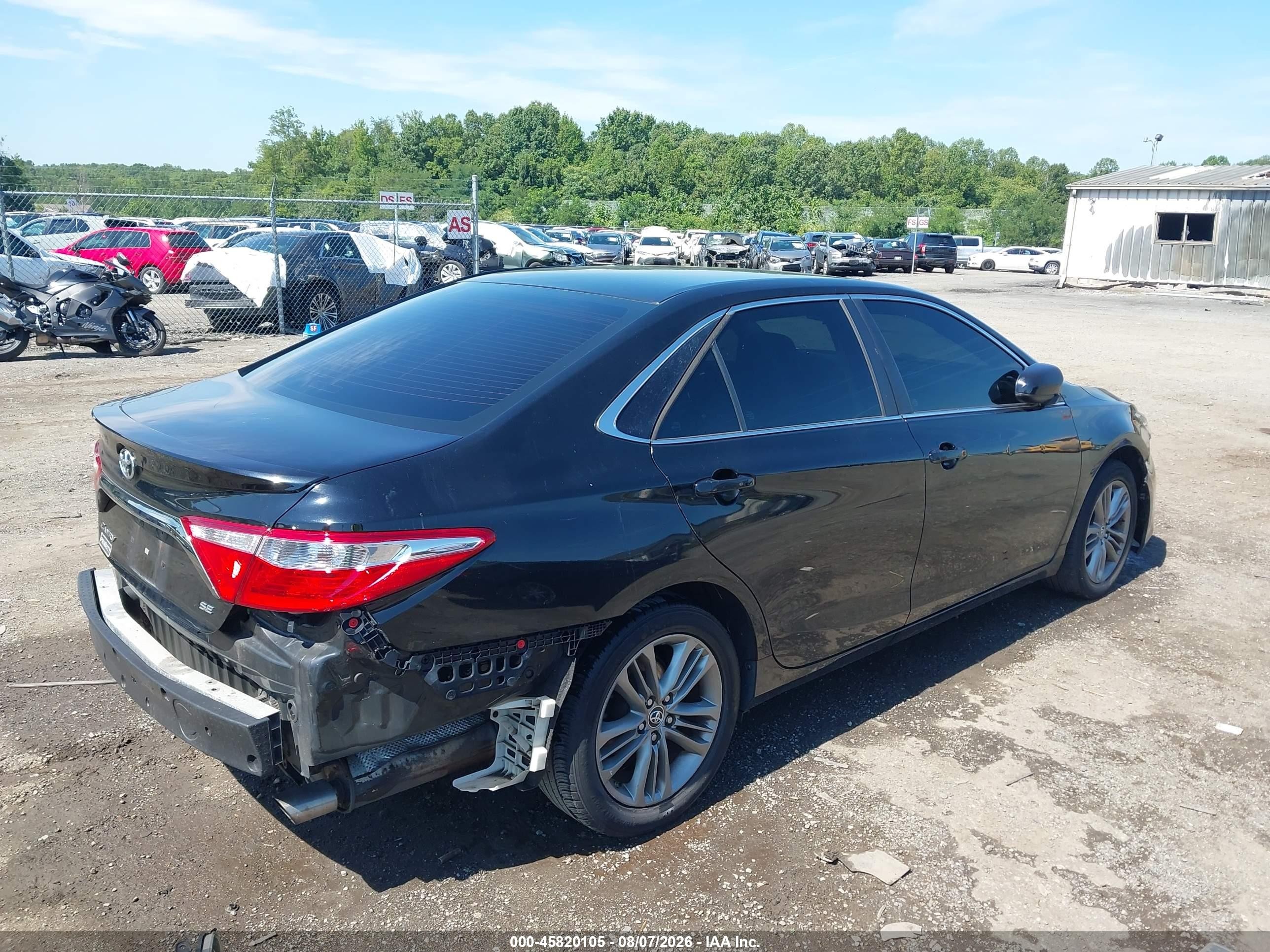 2015 Toyota Camry Se Black vin: 4T1BF1FK6FU108738