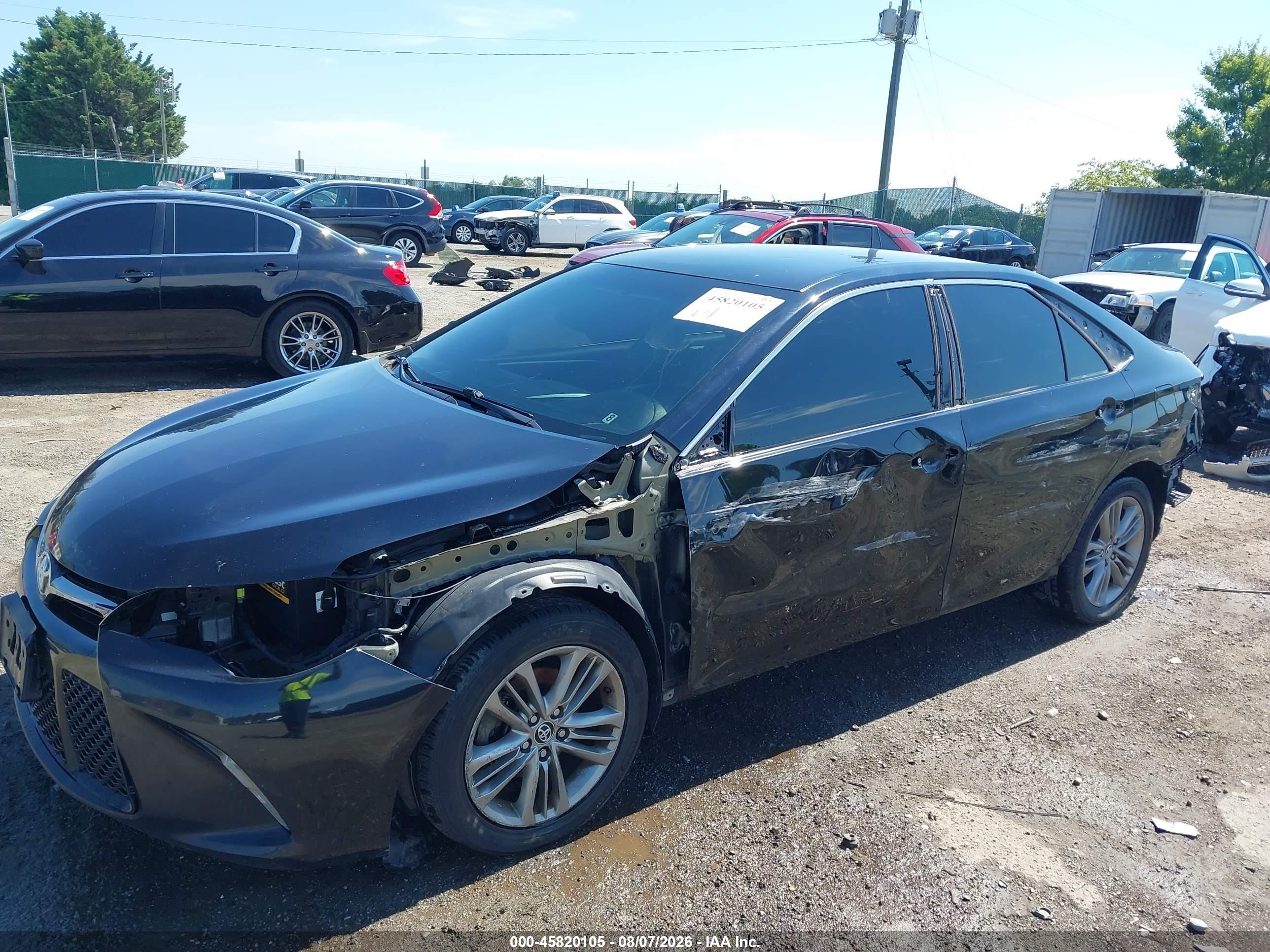 2015 Toyota Camry Se Black vin: 4T1BF1FK6FU108738