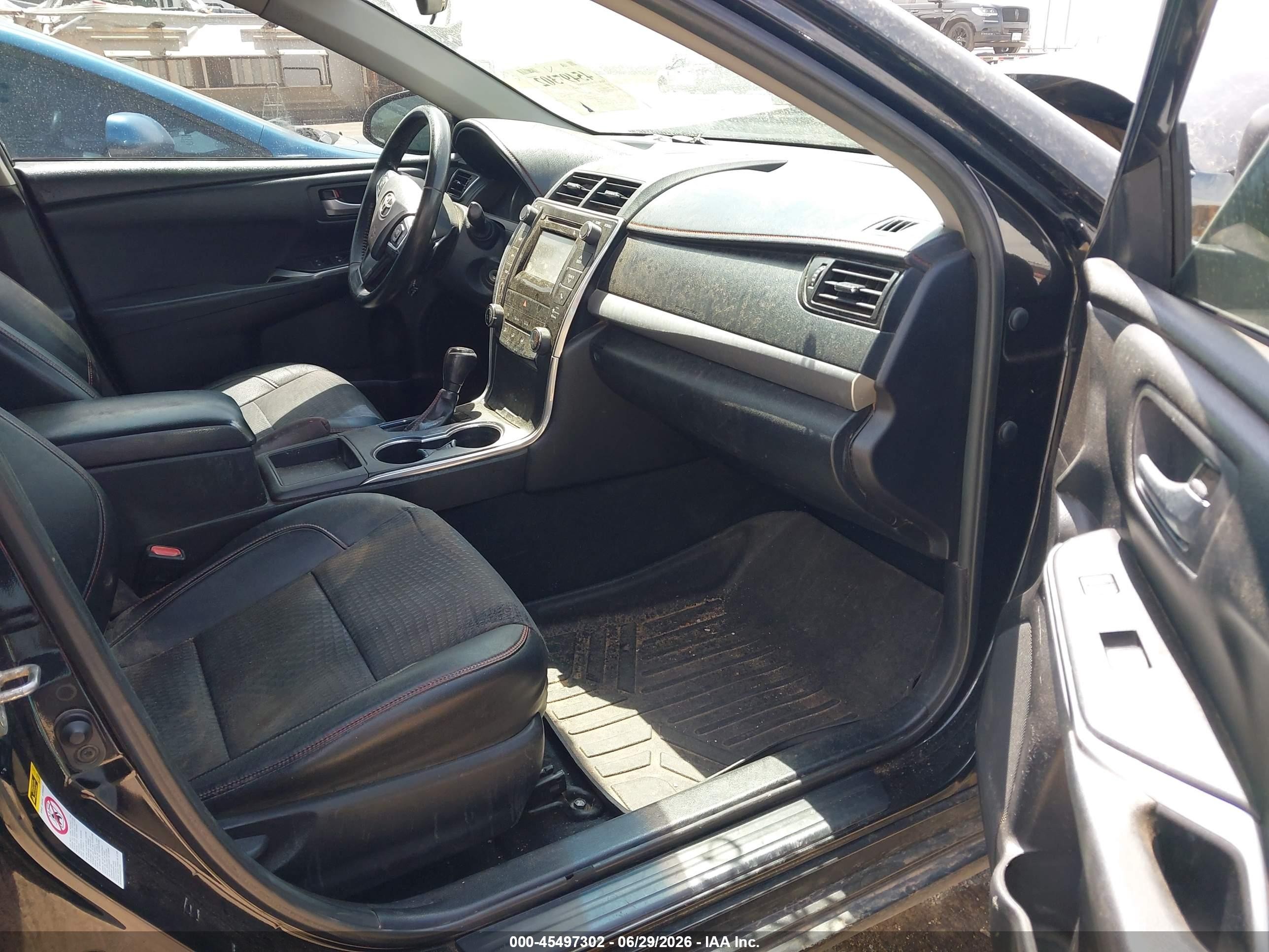 2015 Toyota Camry Se Black vin: 4T1BF1FK6FU476921