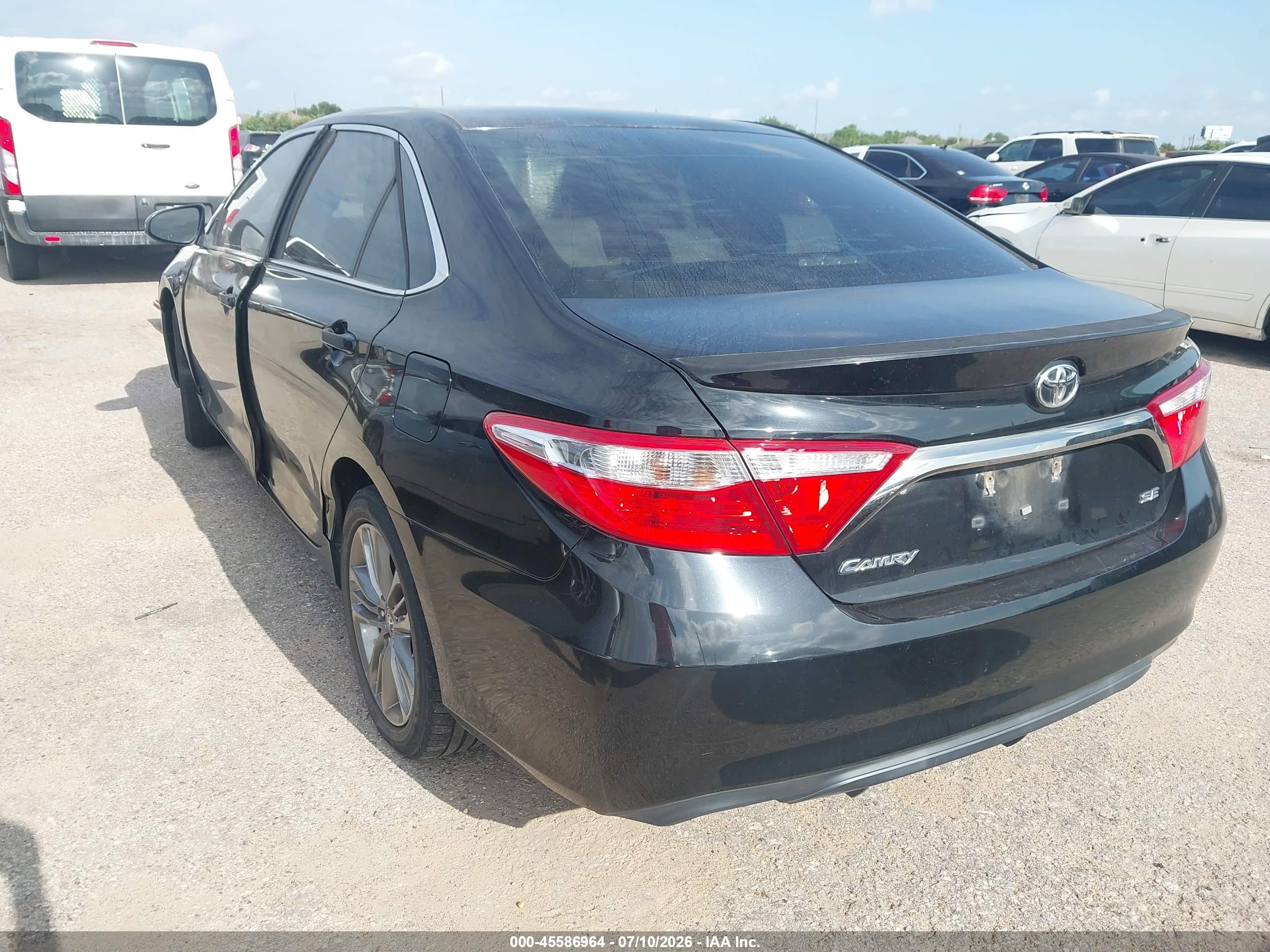 2015 Toyota Camry Se Black vin: 4T1BF1FK6FU888532
