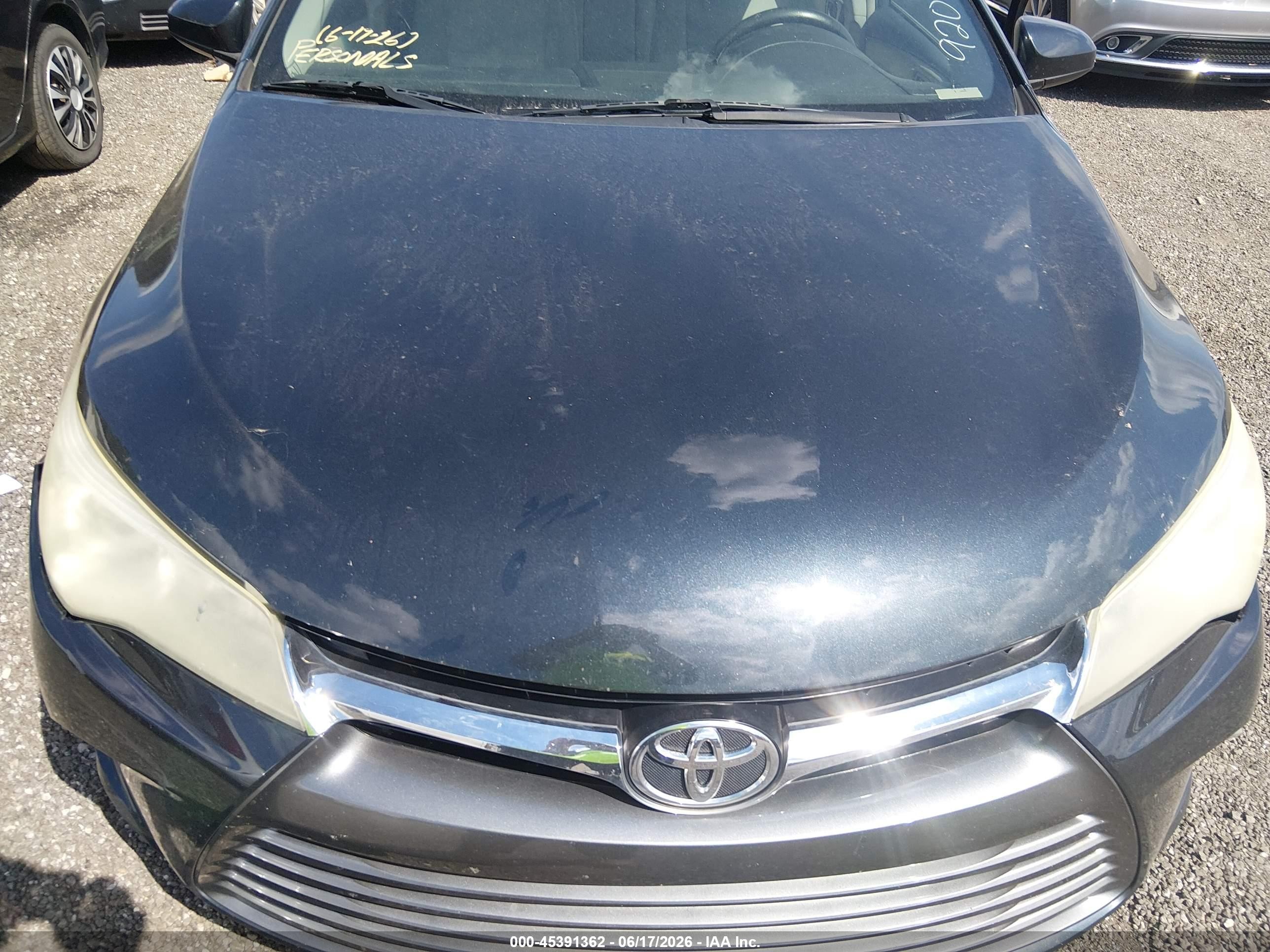 2015 Toyota Camry Le Black vin: 4T1BF1FK6FU920959