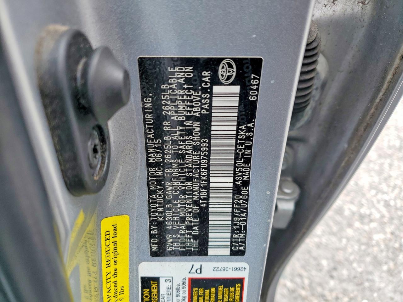 2015 Toyota Camry Se Серебряный vin: 4T1BF1FK6FU975993