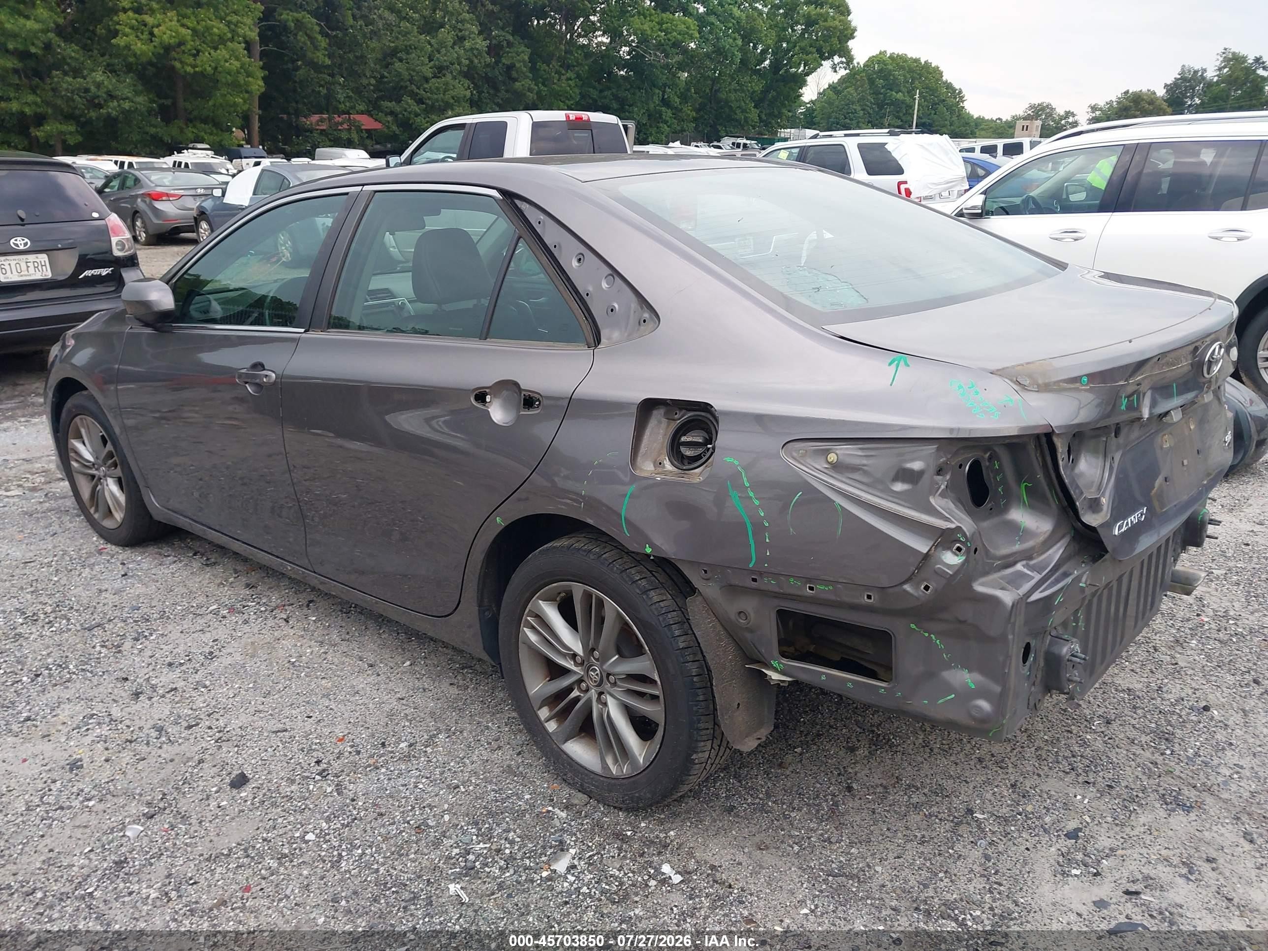 2016 Toyota Camry Se Gray vin: 4T1BF1FK6GU265302