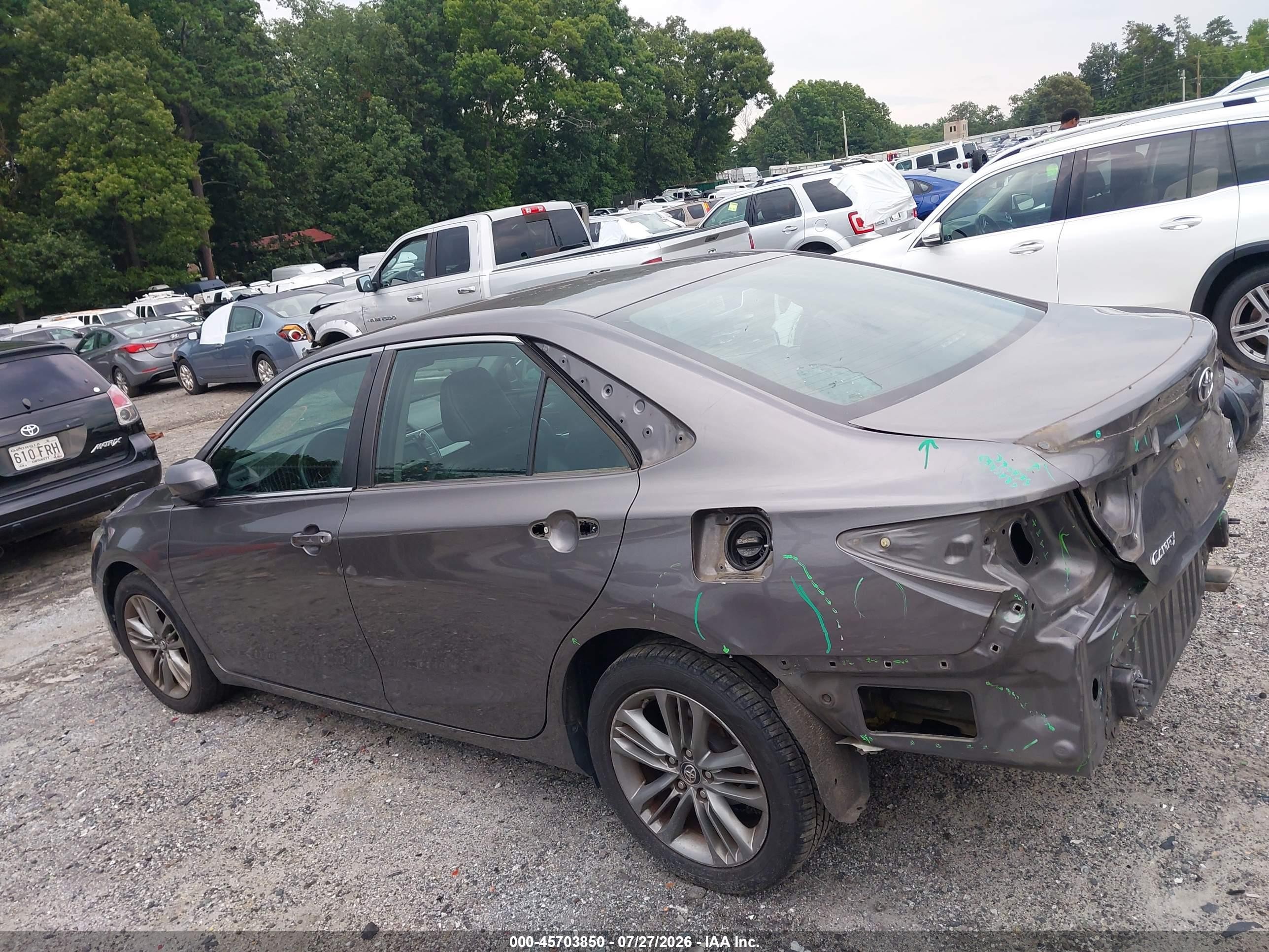 2016 Toyota Camry Se Gray vin: 4T1BF1FK6GU265302
