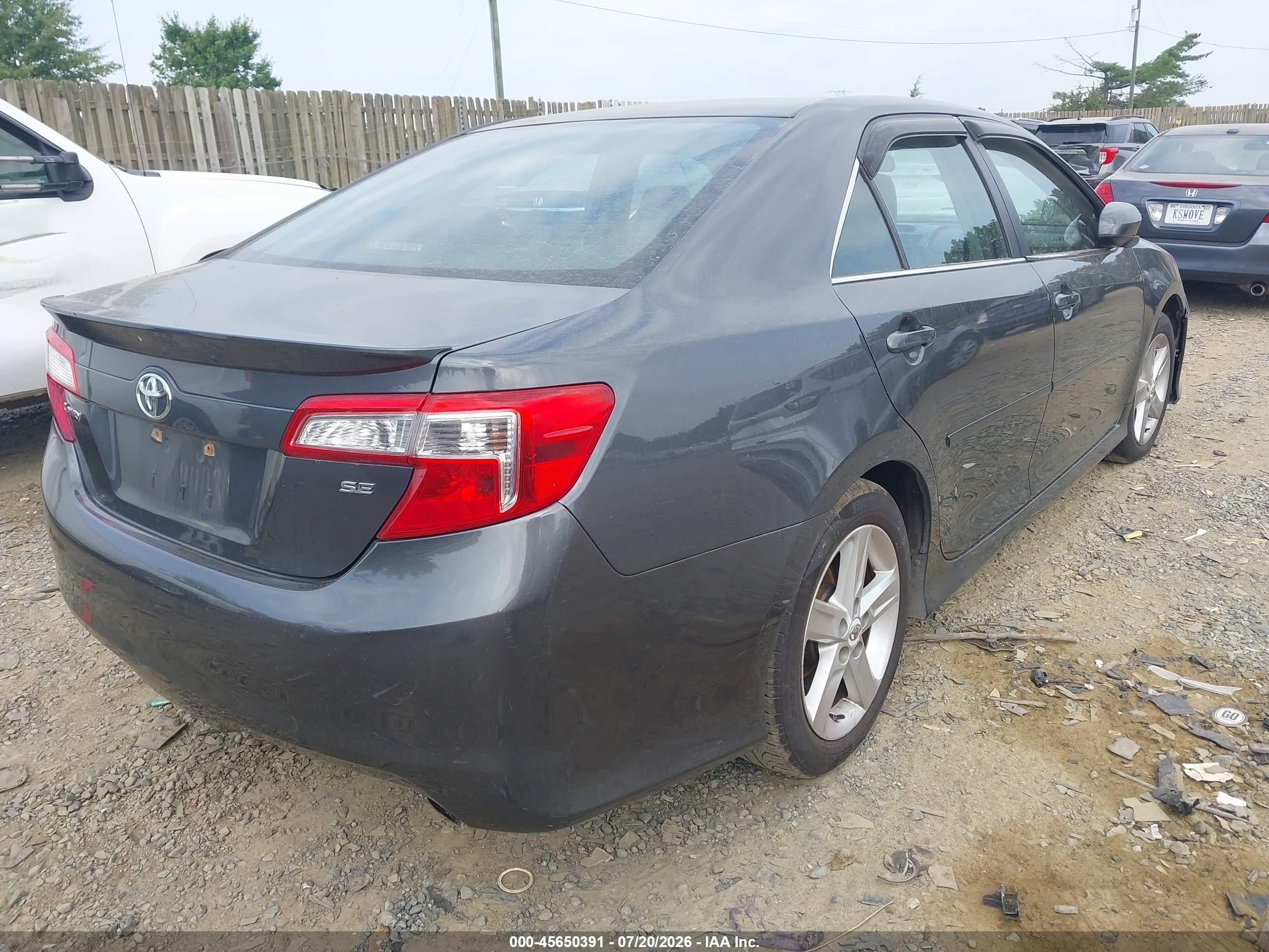 2012 Toyota Camry Se Gray vin: 4T1BF1FK7CU011852