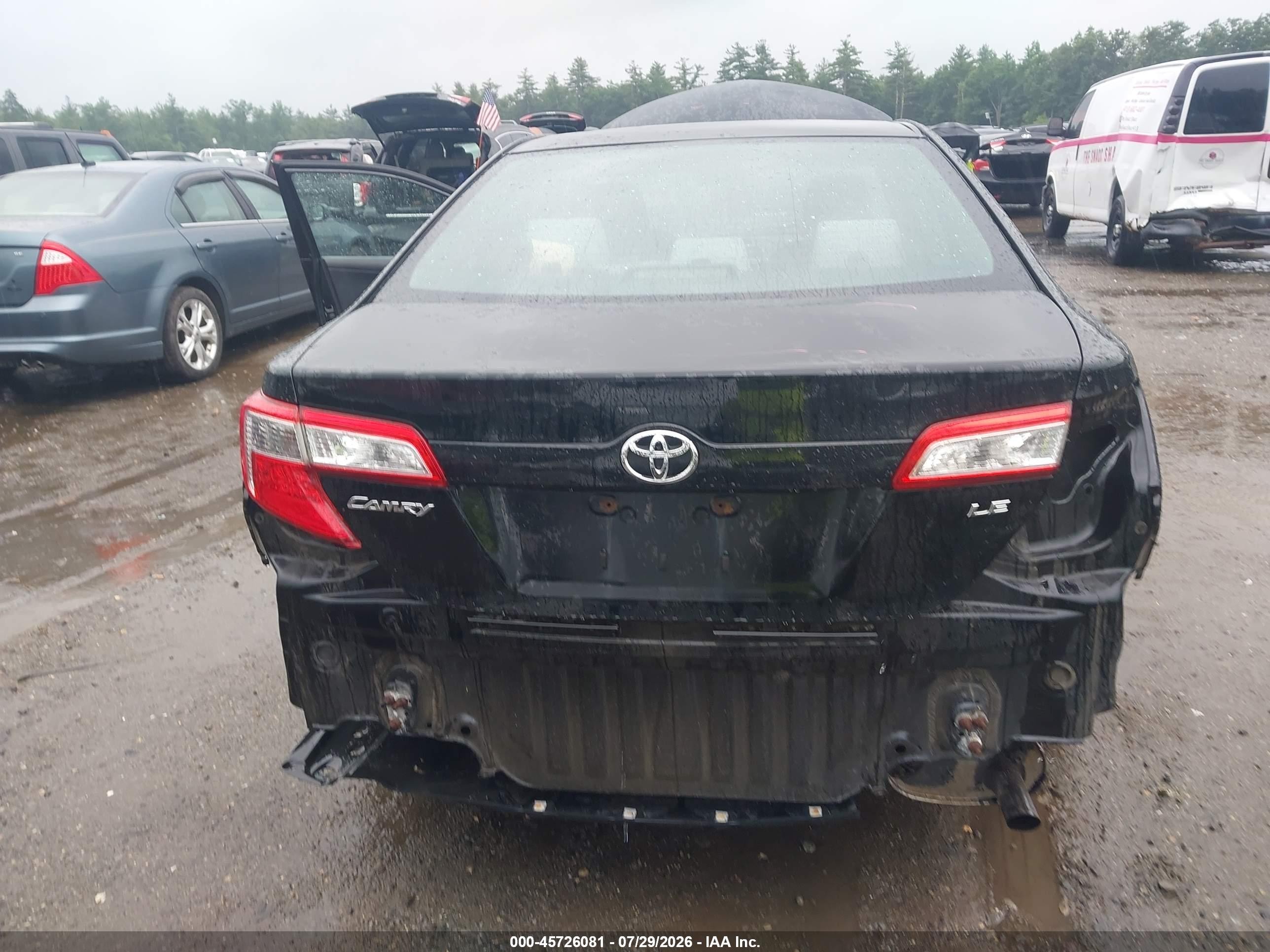 2012 Toyota Camry Le Black vin: 4T1BF1FK7CU023645