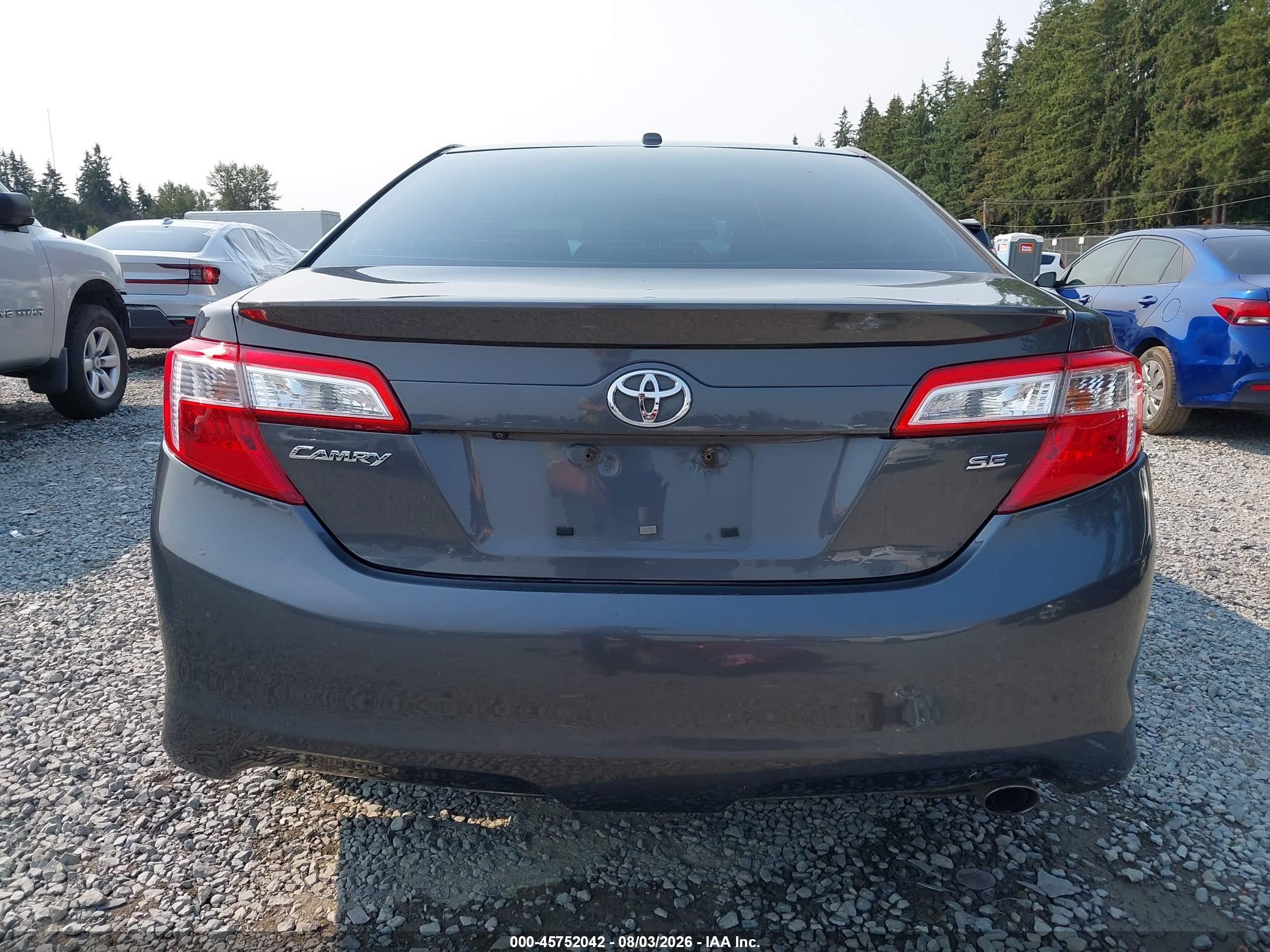 2012 Toyota Camry Se Серый vin: 4T1BF1FK7CU062011