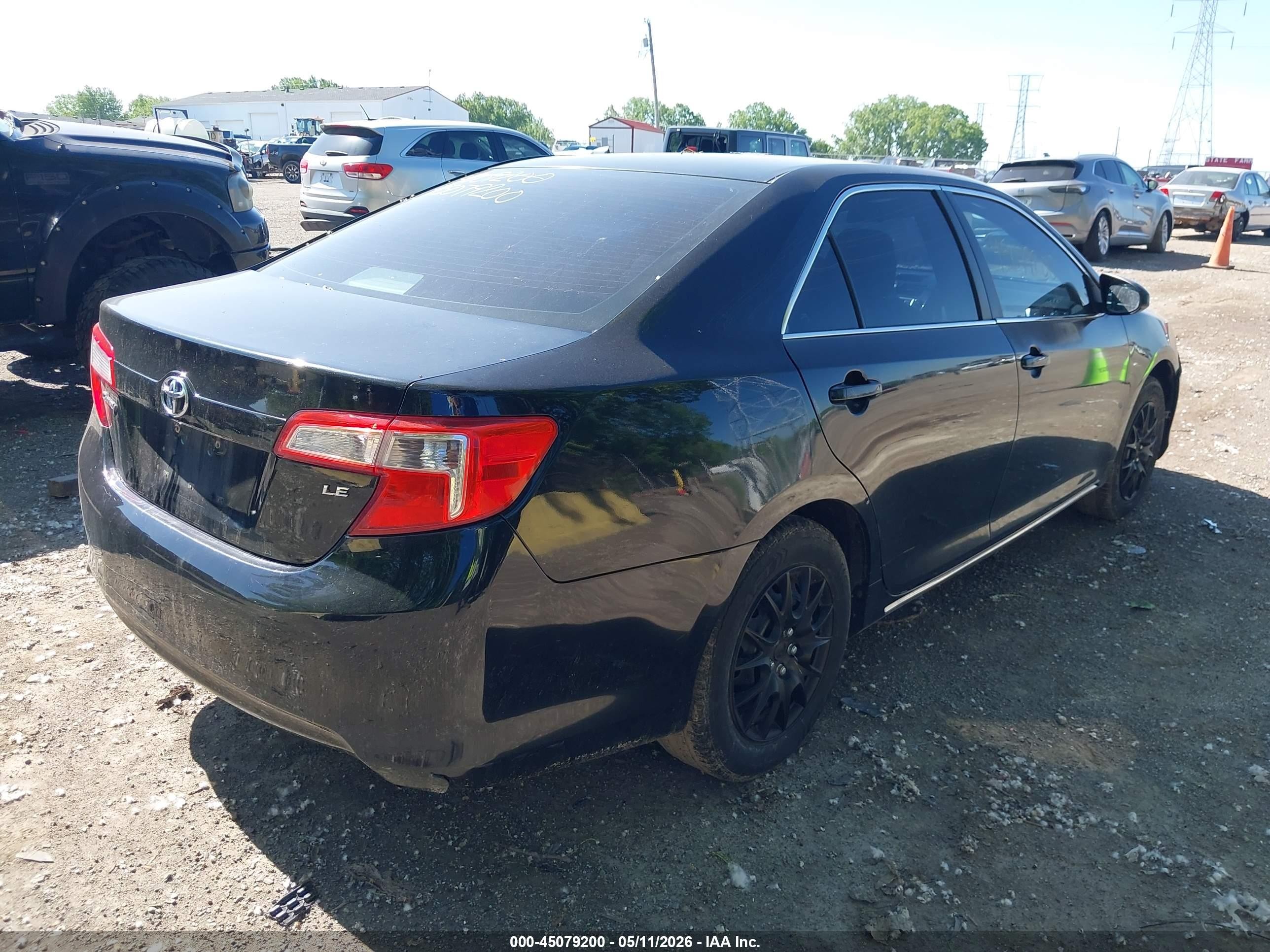2012 Toyota Camry Le Black vin: 4T1BF1FK7CU086566