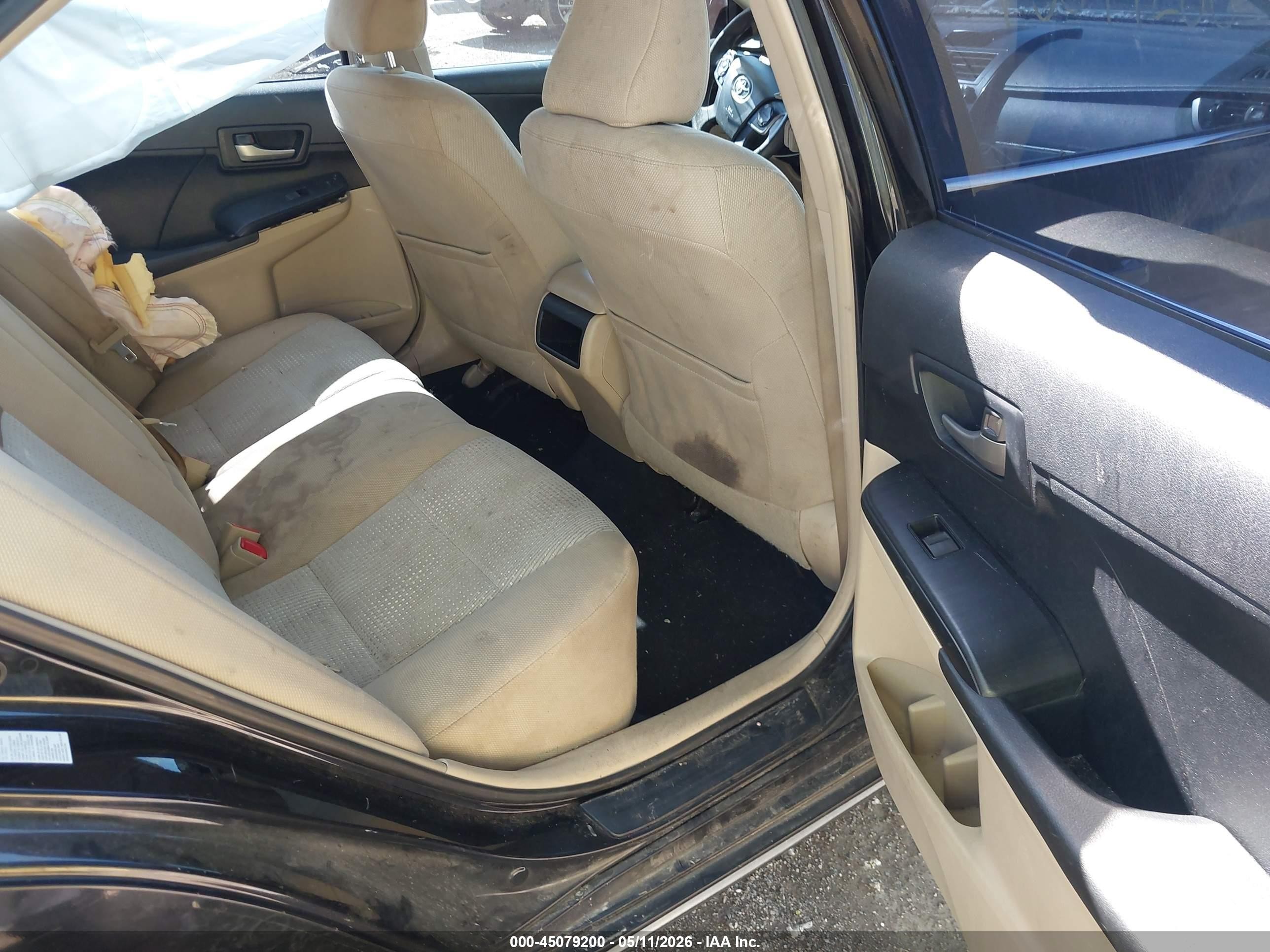 2012 Toyota Camry Le Black vin: 4T1BF1FK7CU086566