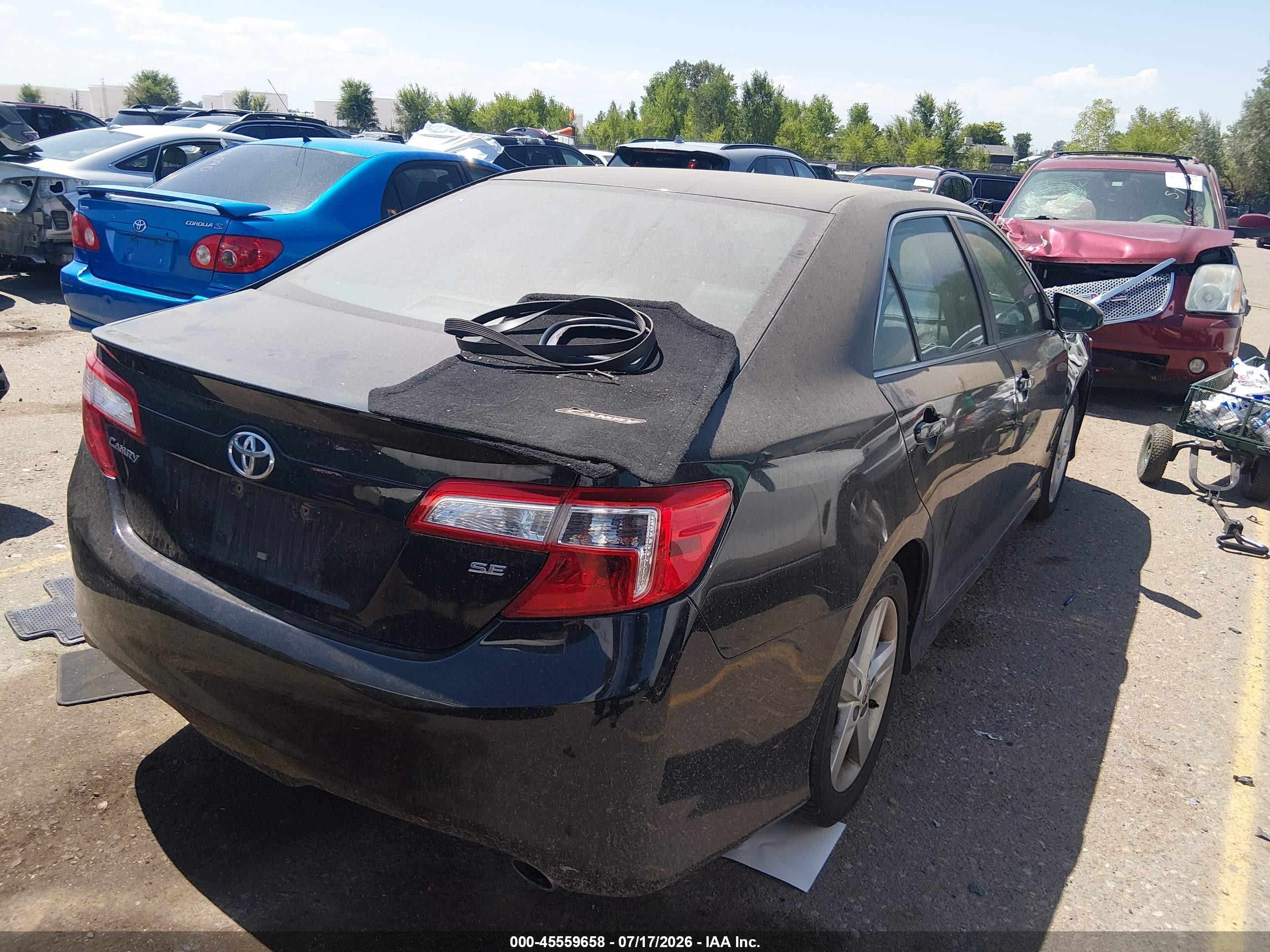 2012 Toyota Camry Se Black vin: 4T1BF1FK7CU093954