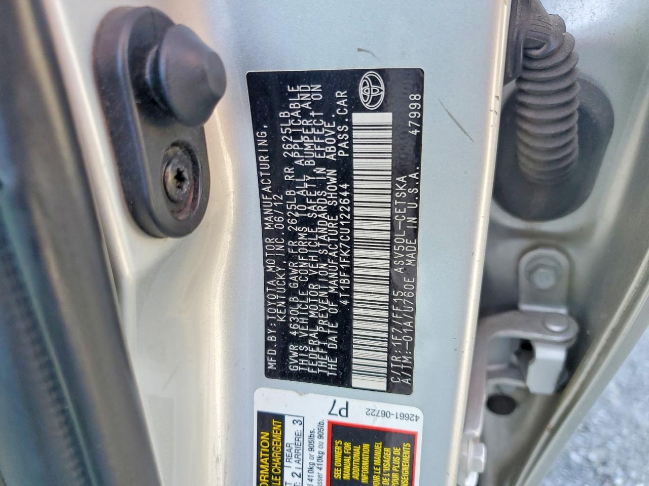 2012 Toyota Camry Se Silver vin: 4T1BF1FK7CU122644