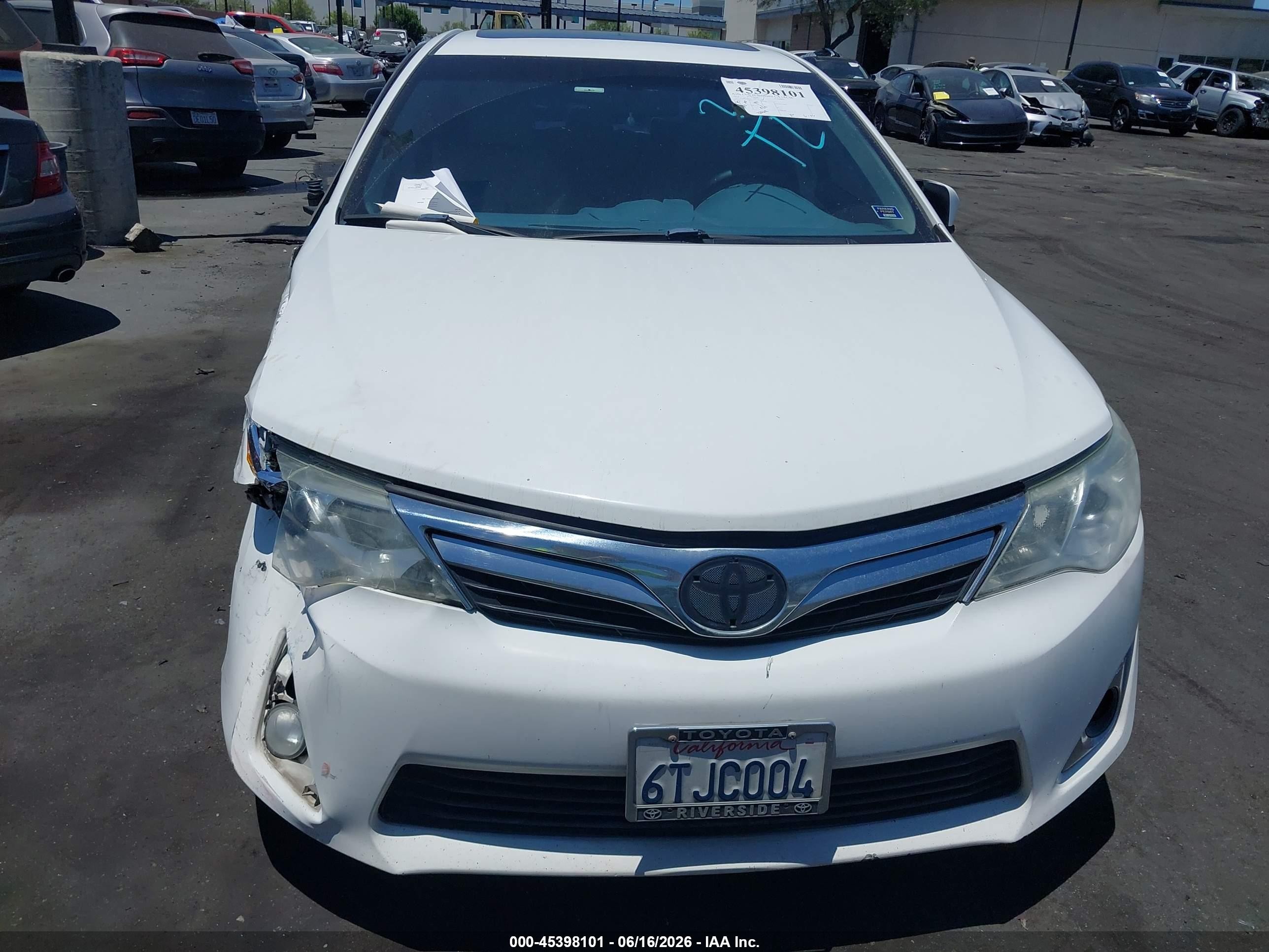 2012 Toyota Camry Xle Белый vin: 4T1BF1FK7CU501322