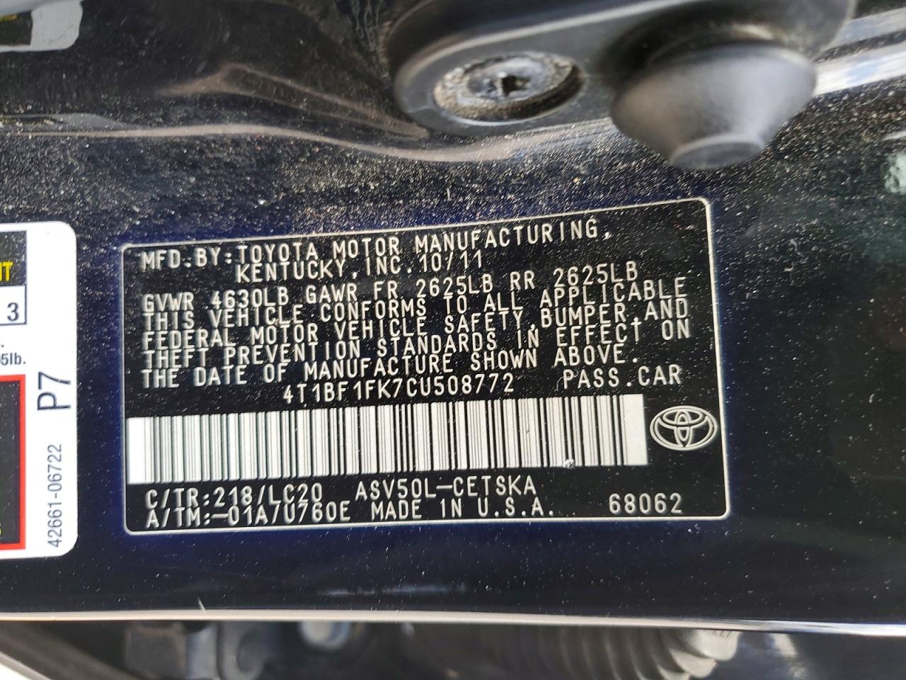2012 Toyota Camry Se Black vin: 4T1BF1FK7CU508772