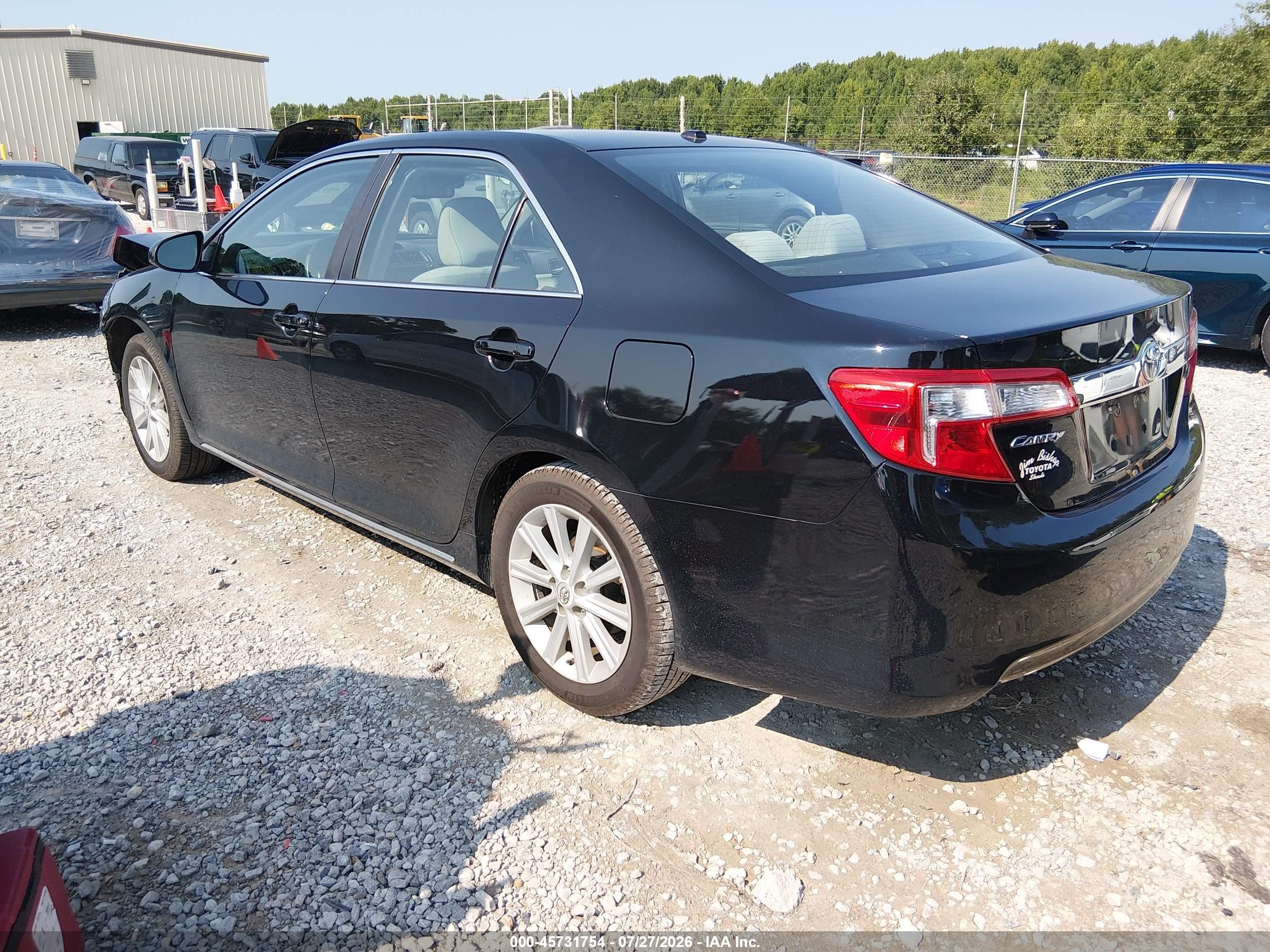 2012 Toyota Camry Xle Black vin: 4T1BF1FK7CU537544