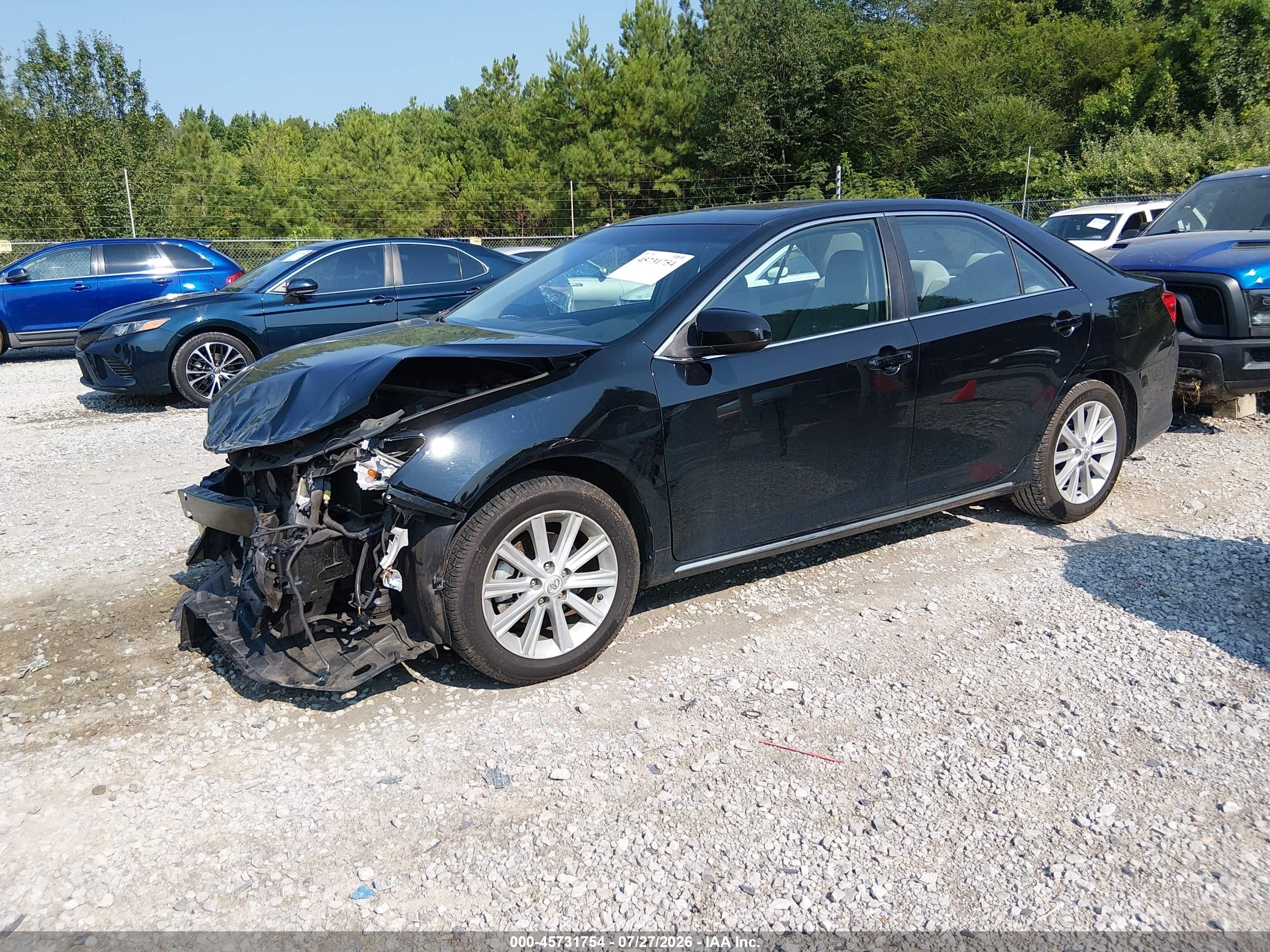 2012 Toyota Camry Xle Black vin: 4T1BF1FK7CU537544