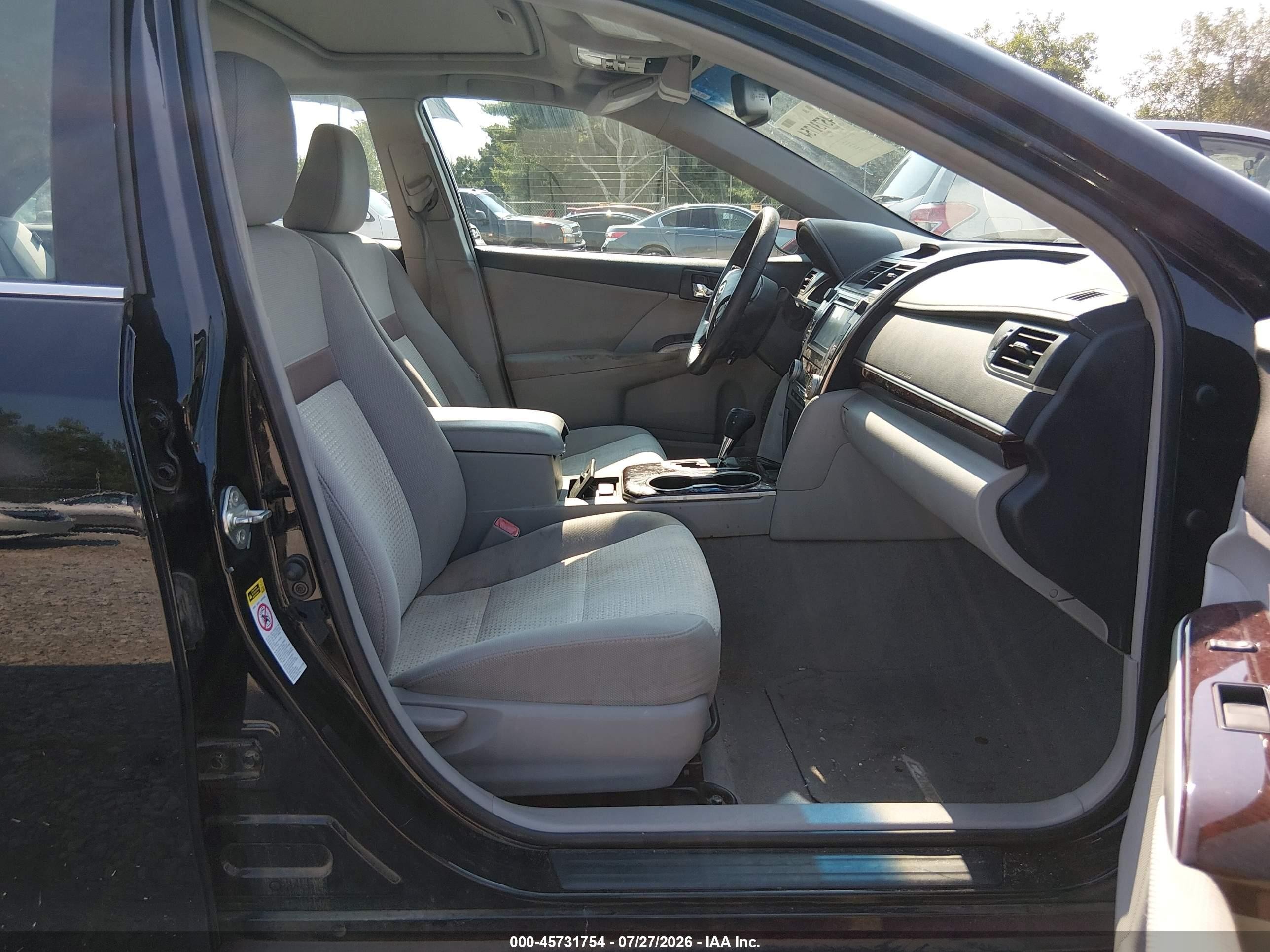 2012 Toyota Camry Xle Black vin: 4T1BF1FK7CU537544