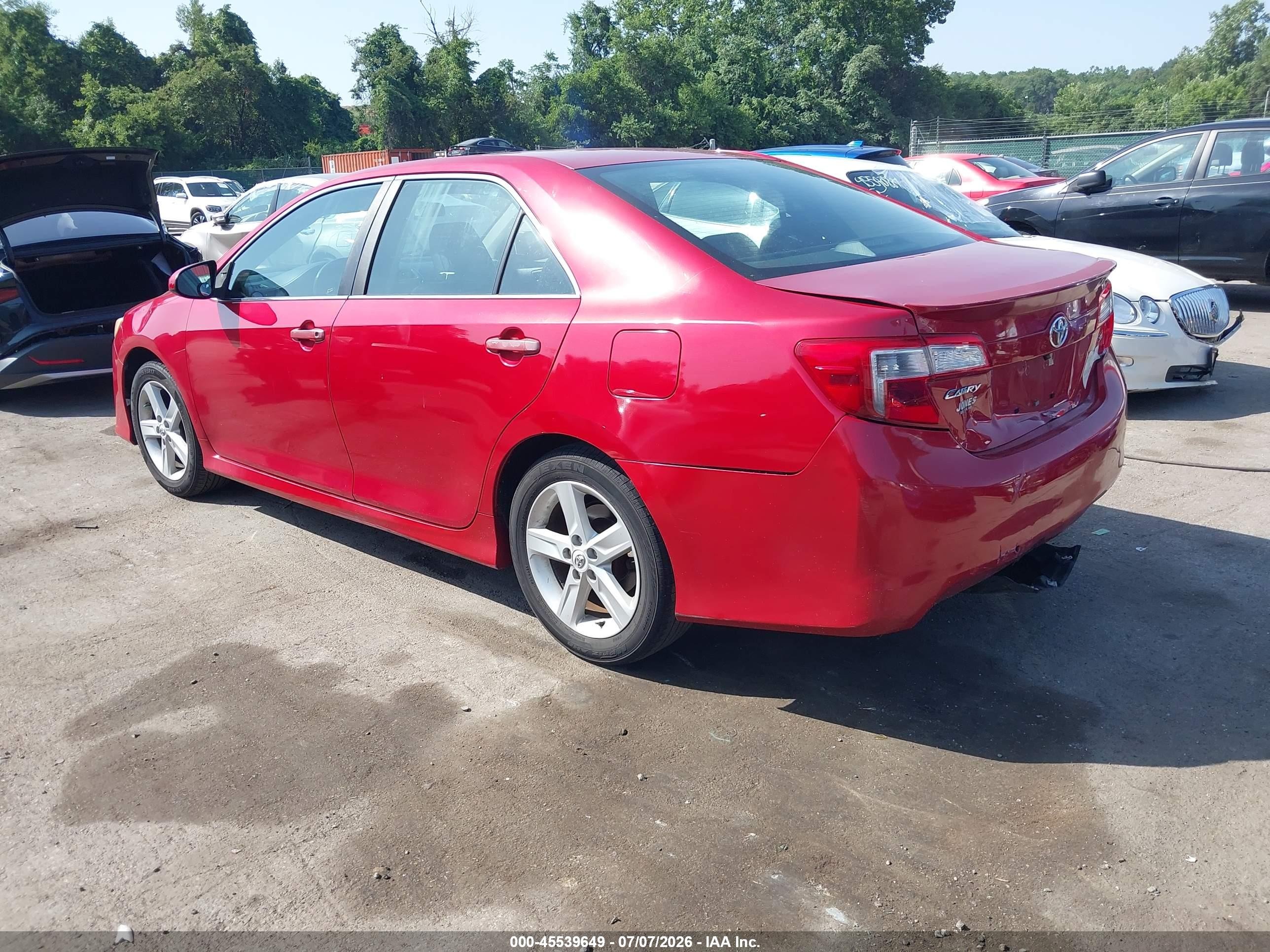 2012 Toyota Camry Se Red vin: 4T1BF1FK7CU569832
