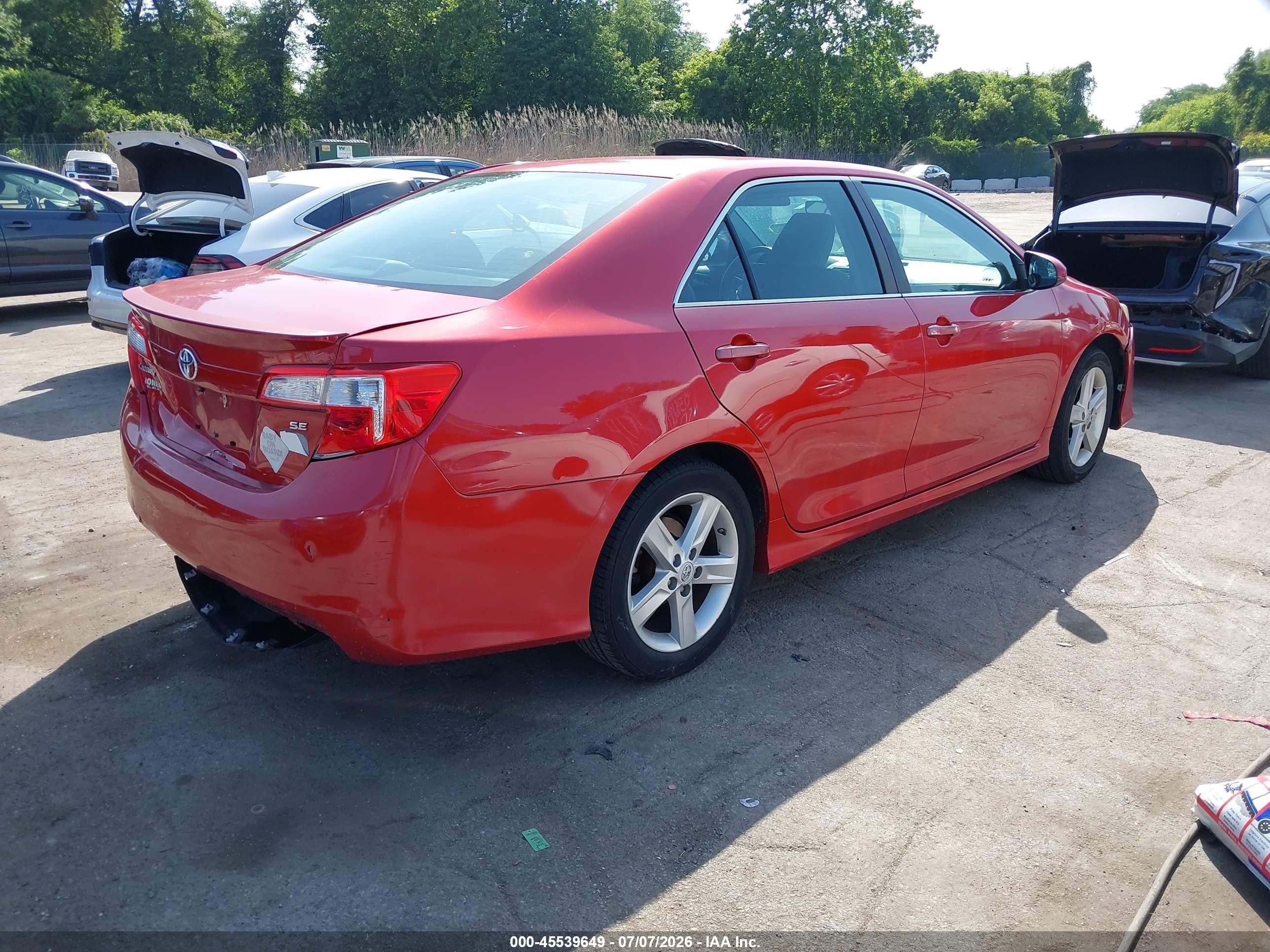2012 Toyota Camry Se Red vin: 4T1BF1FK7CU569832