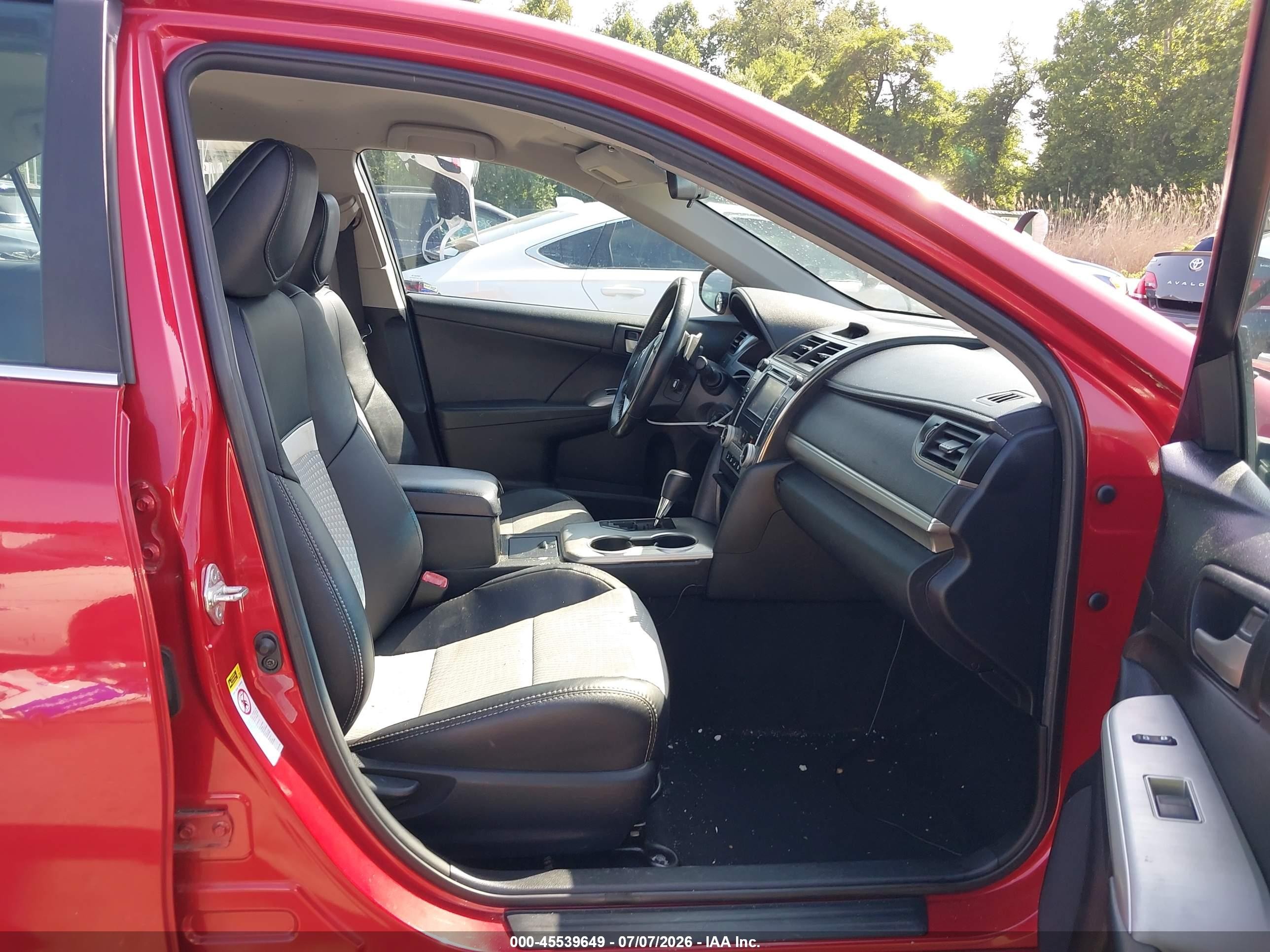 2012 Toyota Camry Se Red vin: 4T1BF1FK7CU569832