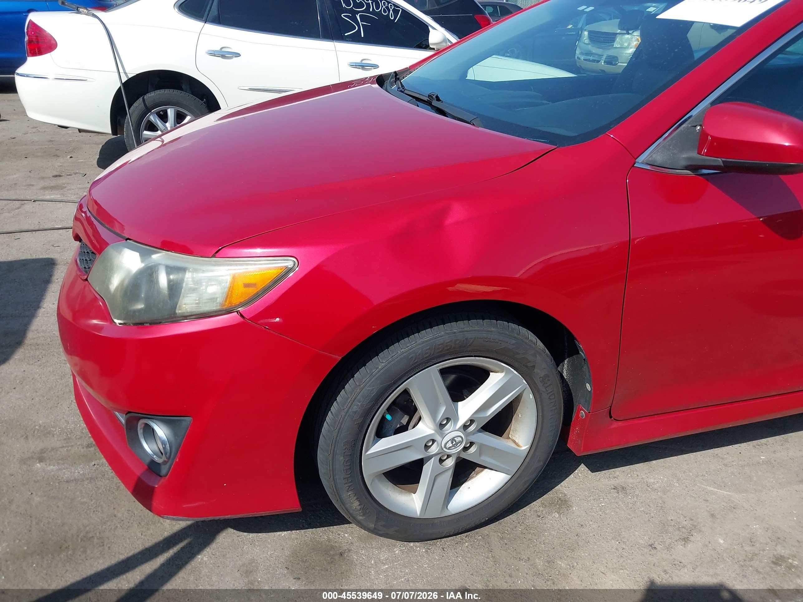 2012 Toyota Camry Se Red vin: 4T1BF1FK7CU569832