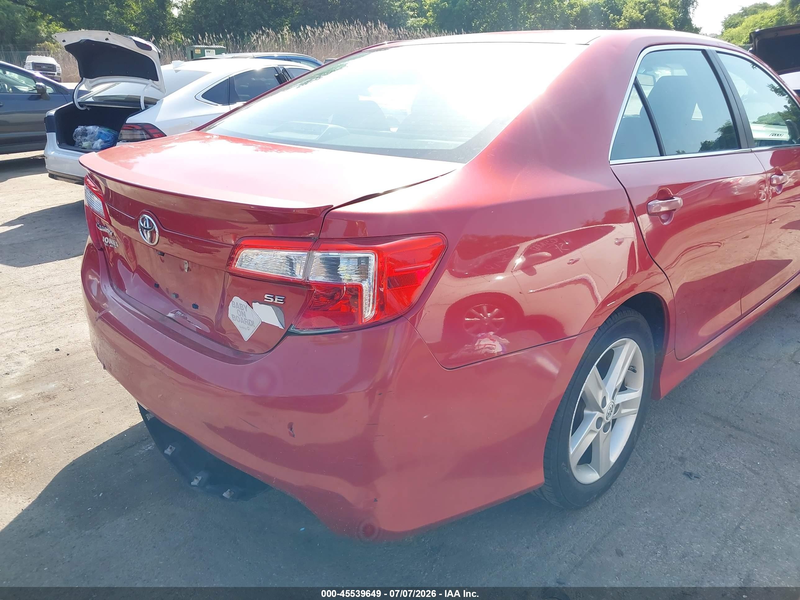 2012 Toyota Camry Se Red vin: 4T1BF1FK7CU569832