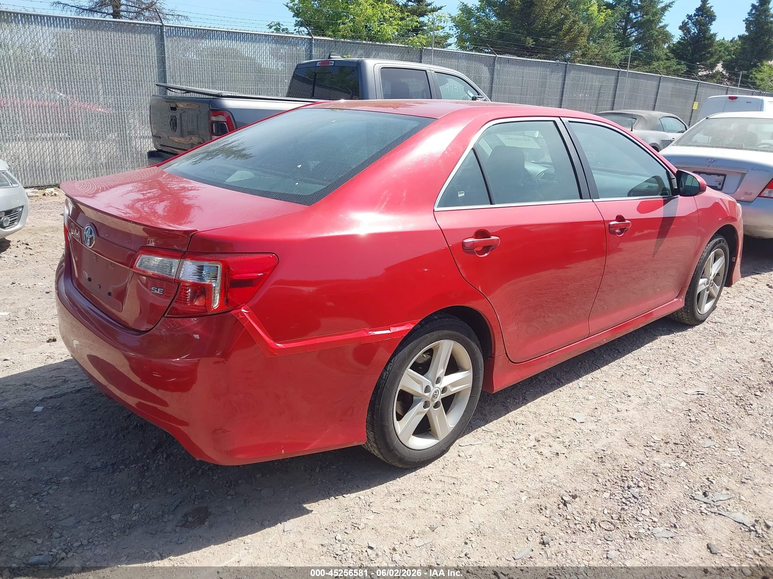 2012 Toyota Camry Se Red vin: 4T1BF1FK7CU601484