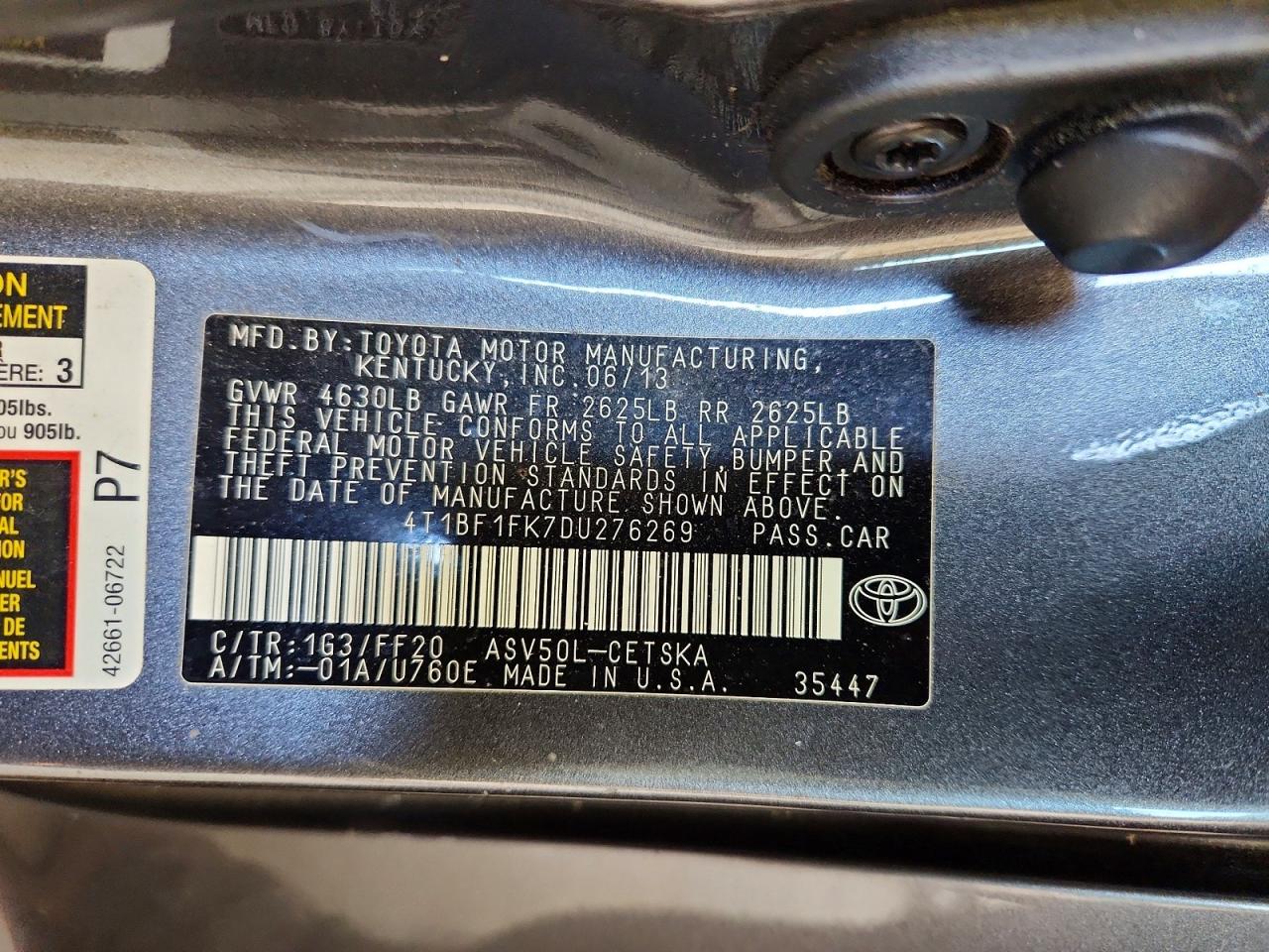 2013 Toyota Camry Se Gray vin: 4T1BF1FK7DU276269