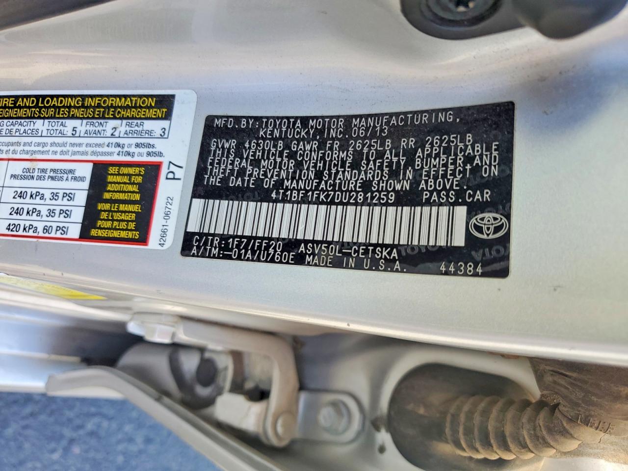 2013 Toyota Camry Se Серебряный vin: 4T1BF1FK7DU281259
