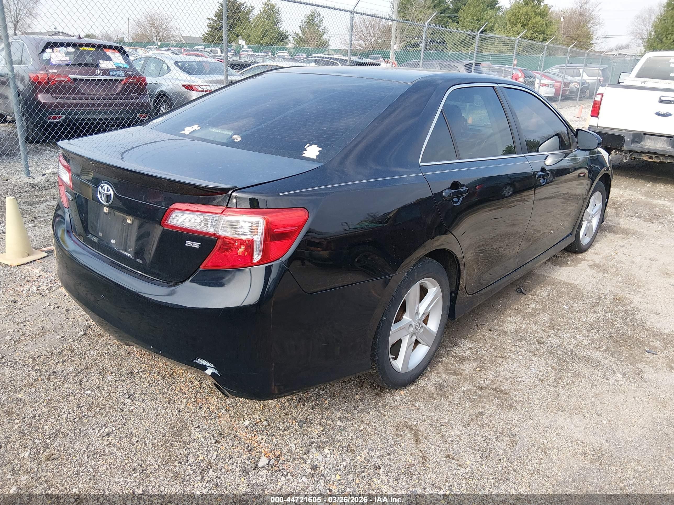 2013 Toyota Camry Se Black vin: 4T1BF1FK7DU285599