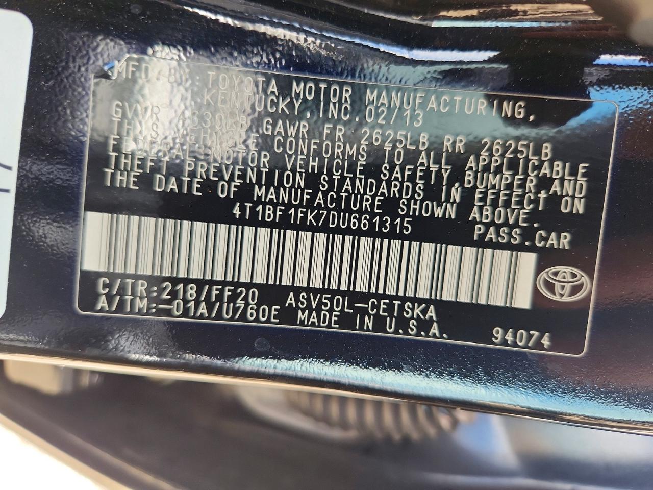 2013 Toyota Camry Se Черный vin: 4T1BF1FK7DU661315
