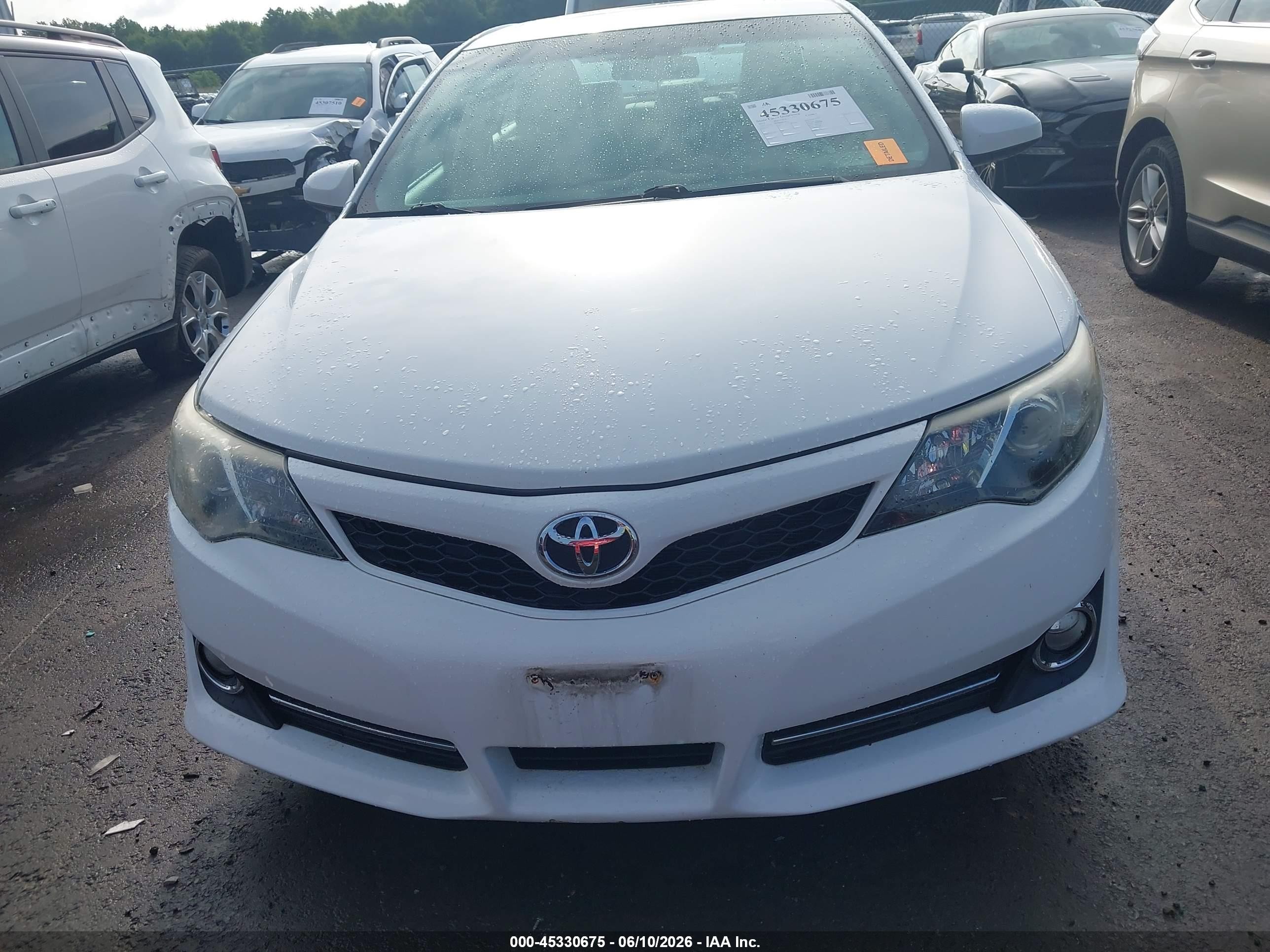 2013 Toyota Camry Se White vin: 4T1BF1FK7DU663923