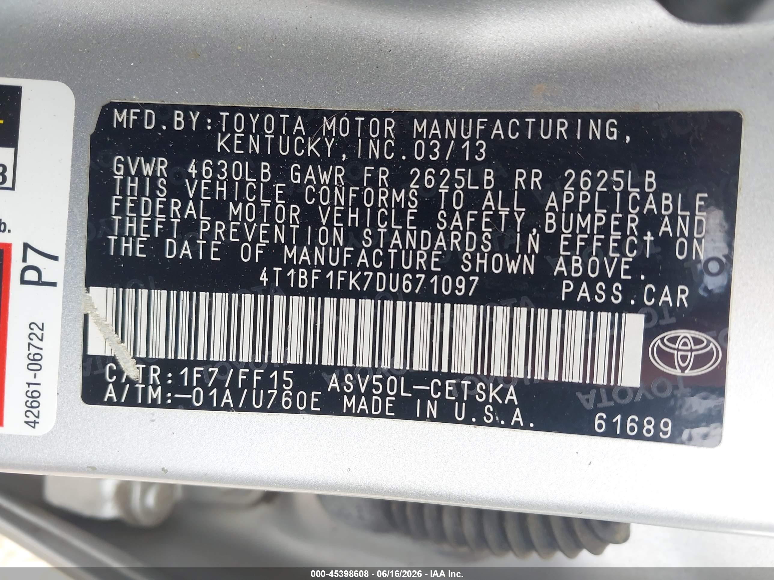 2013 Toyota Camry Se Silver vin: 4T1BF1FK7DU671097