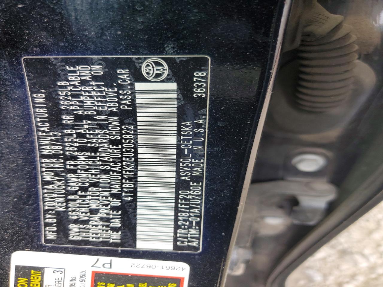 2014 Toyota Camry Se Black vin: 4T1BF1FK7EU305822