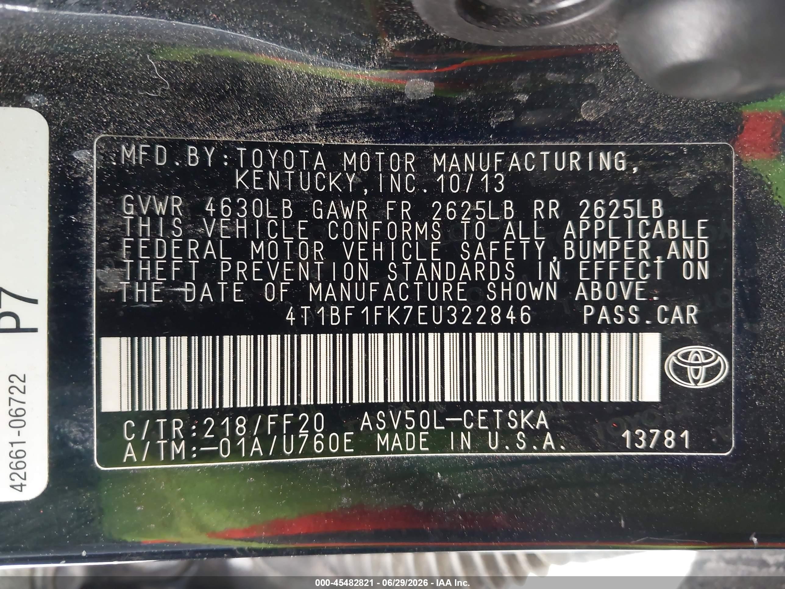 2014 Toyota Camry Se Черный vin: 4T1BF1FK7EU322846