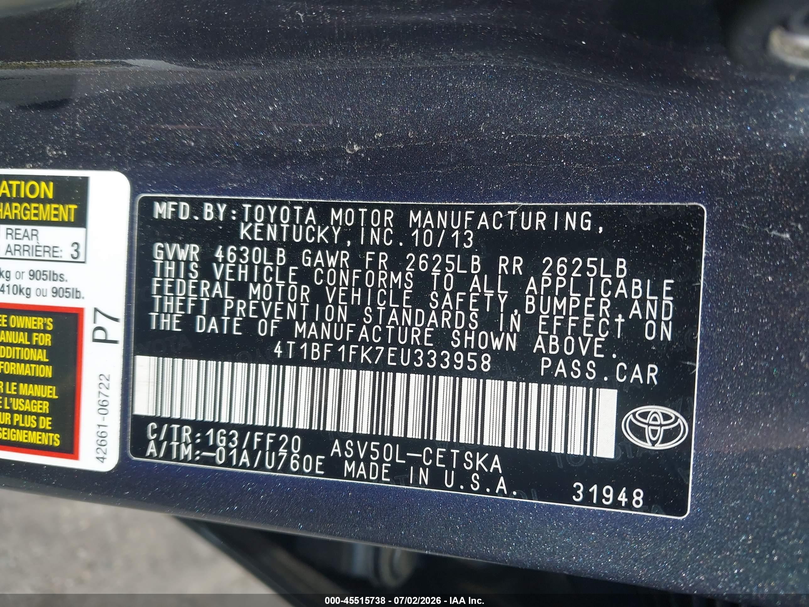 2014 Toyota Camry Se Gray vin: 4T1BF1FK7EU333958