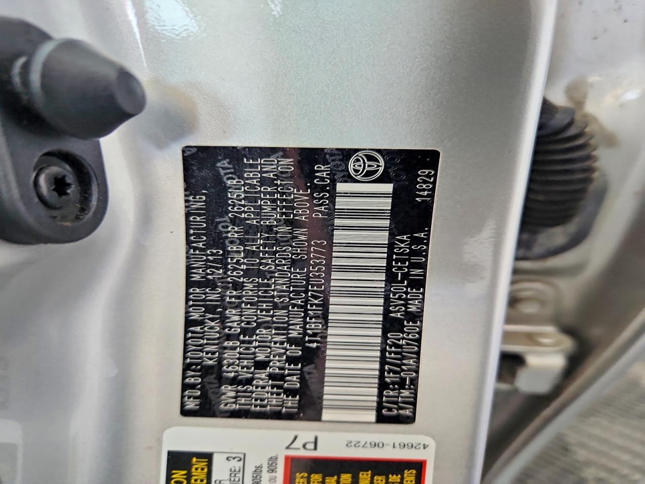 2014 Toyota Camry Se Silver vin: 4T1BF1FK7EU353773