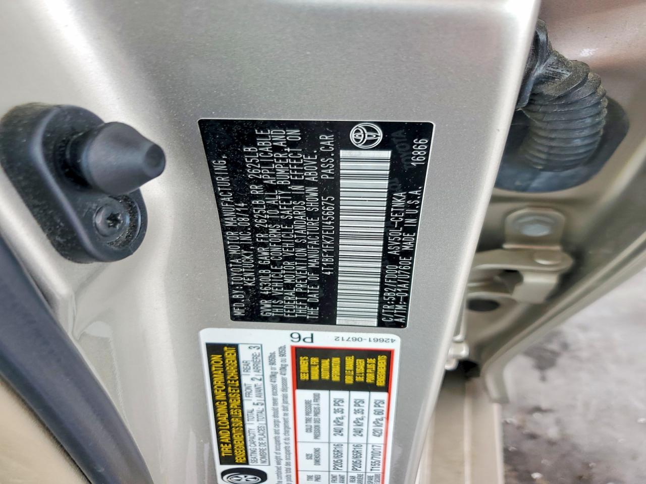 2014 Toyota Camry Le Gray vin: 4T1BF1FK7EU456675
