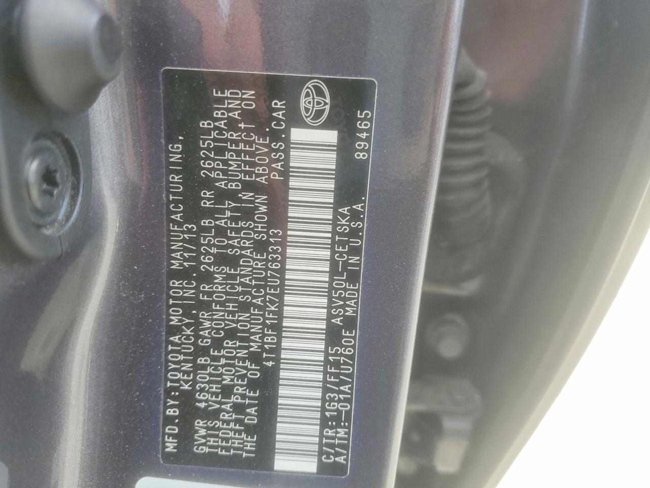 2014 Toyota Camry Se Gray vin: 4T1BF1FK7EU763313