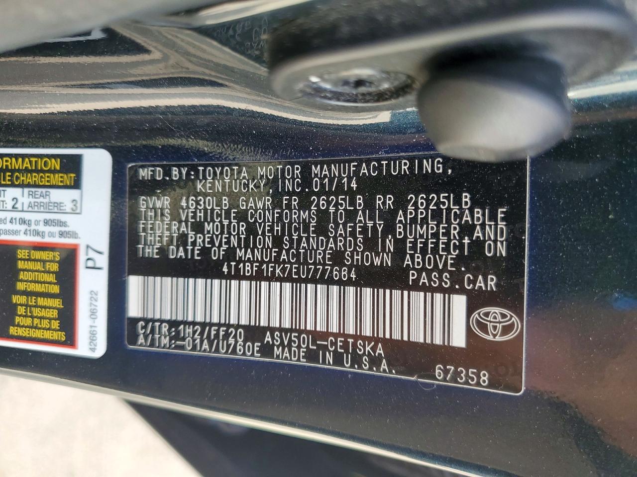 2014 Toyota Camry Se Black vin: 4T1BF1FK7EU777664