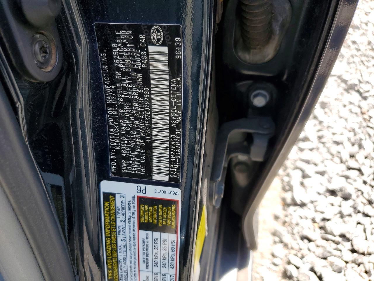 2014 Toyota Camry L Черный vin: 4T1BF1FK7EU792830