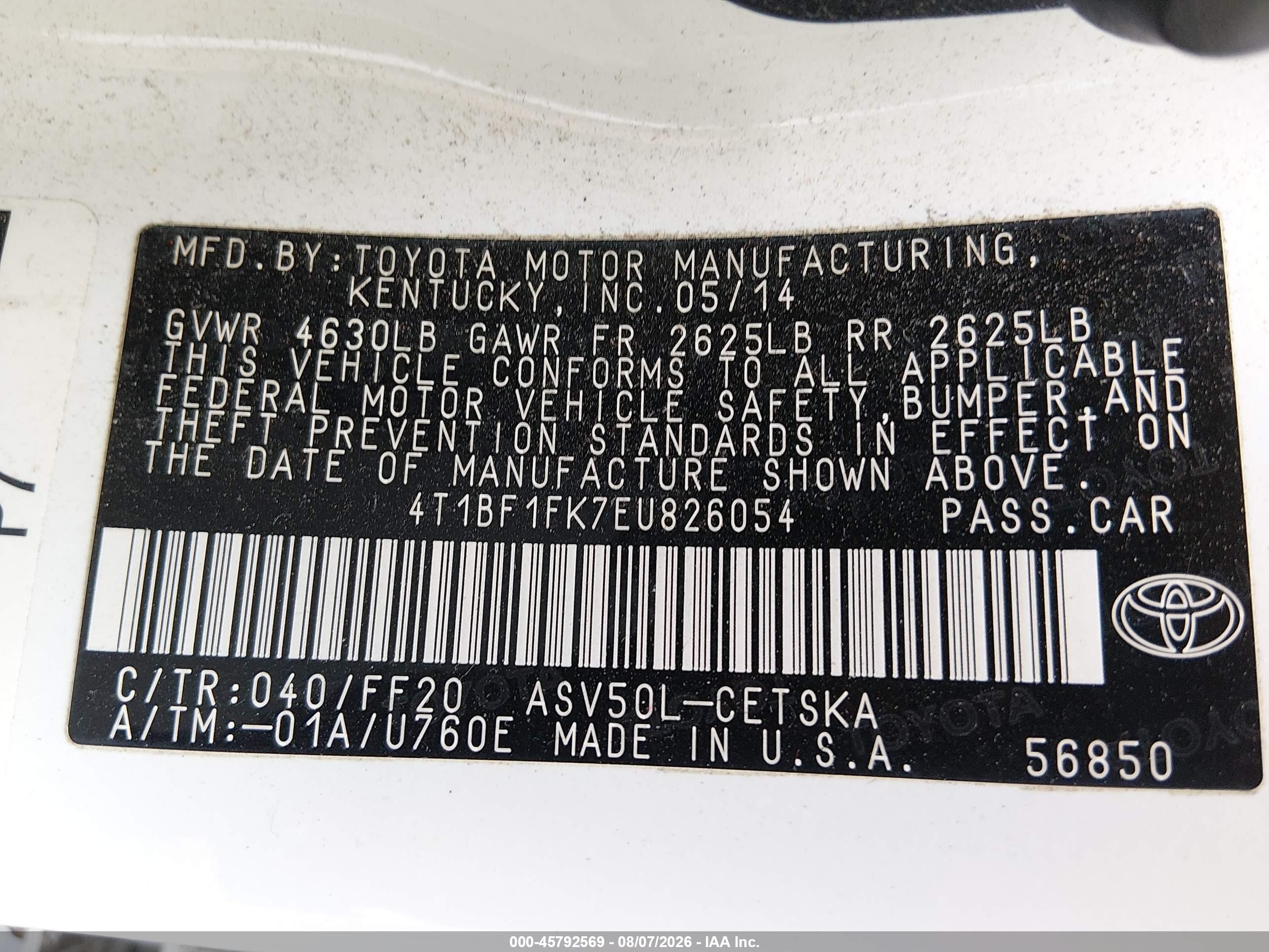 2014 Toyota Camry Se White vin: 4T1BF1FK7EU826054