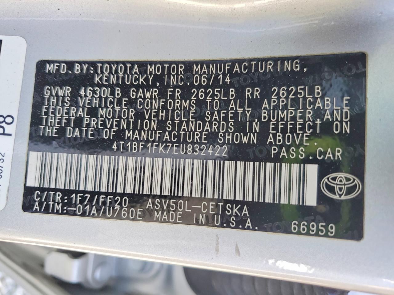 2014 Toyota Camry Se Sport Silver vin: 4T1BF1FK7EU832422
