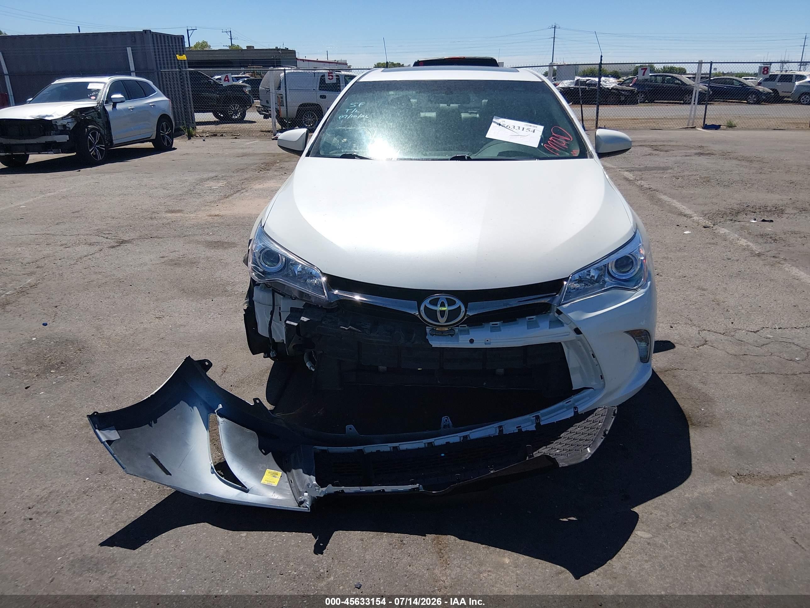 2015 Toyota Camry Se White vin: 4T1BF1FK7FU008325