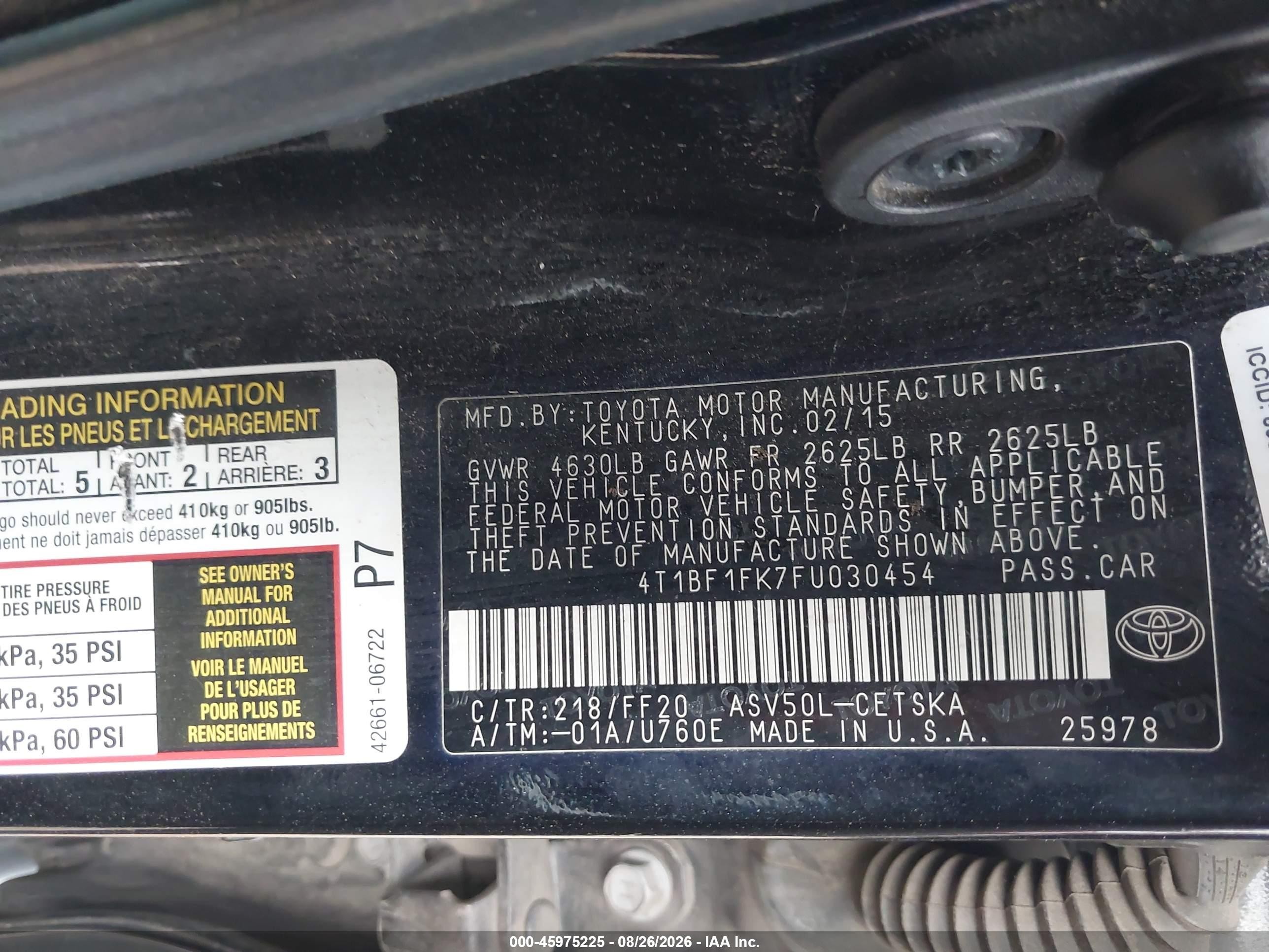 2015 Toyota Camry Se Черный vin: 4T1BF1FK7FU030454
