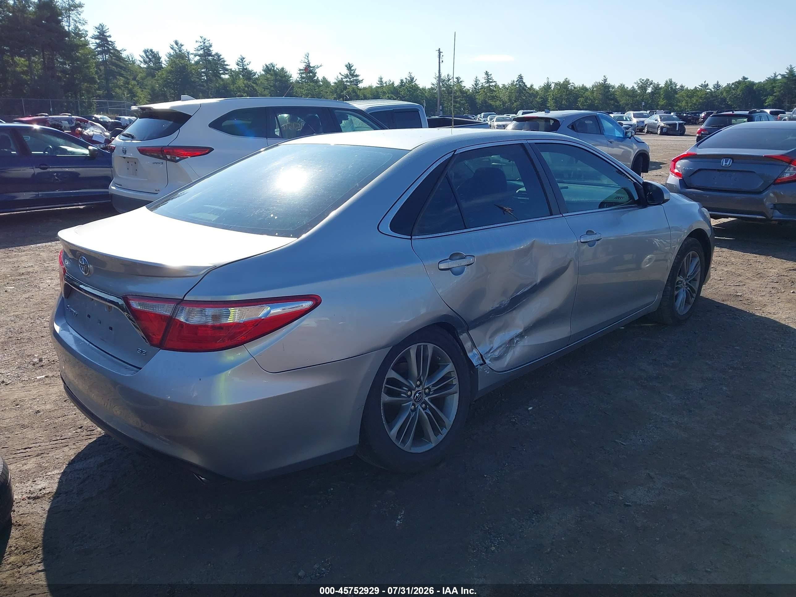 2015 Toyota Camry Se Silver vin: 4T1BF1FK7FU033225