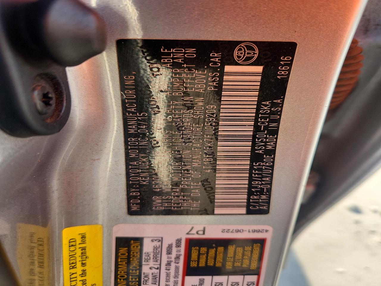 2015 Toyota Camry Se Silver vin: 4T1BF1FK7FU059209