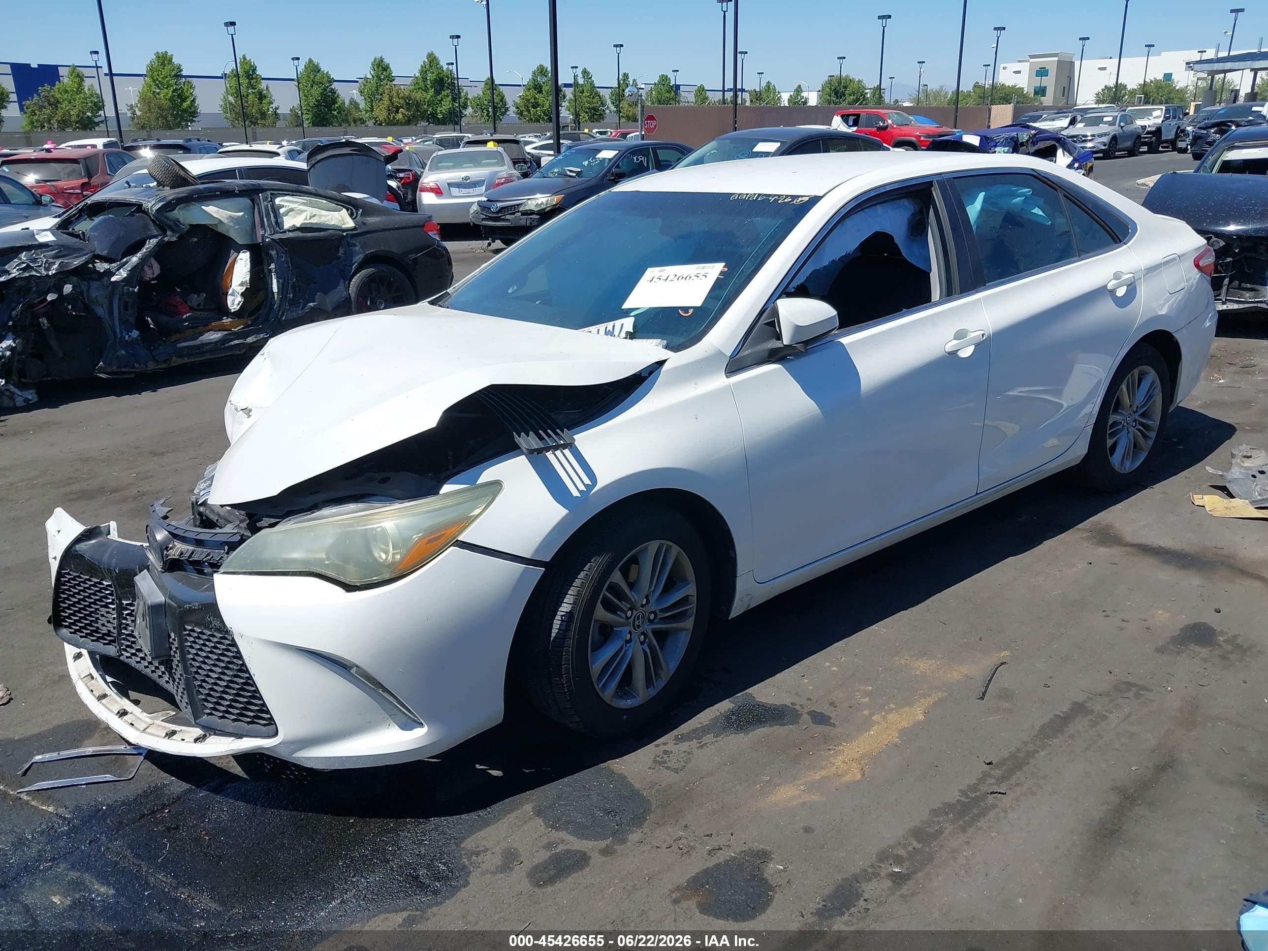 2015 Toyota Camry Se White vin: 4T1BF1FK7FU094008